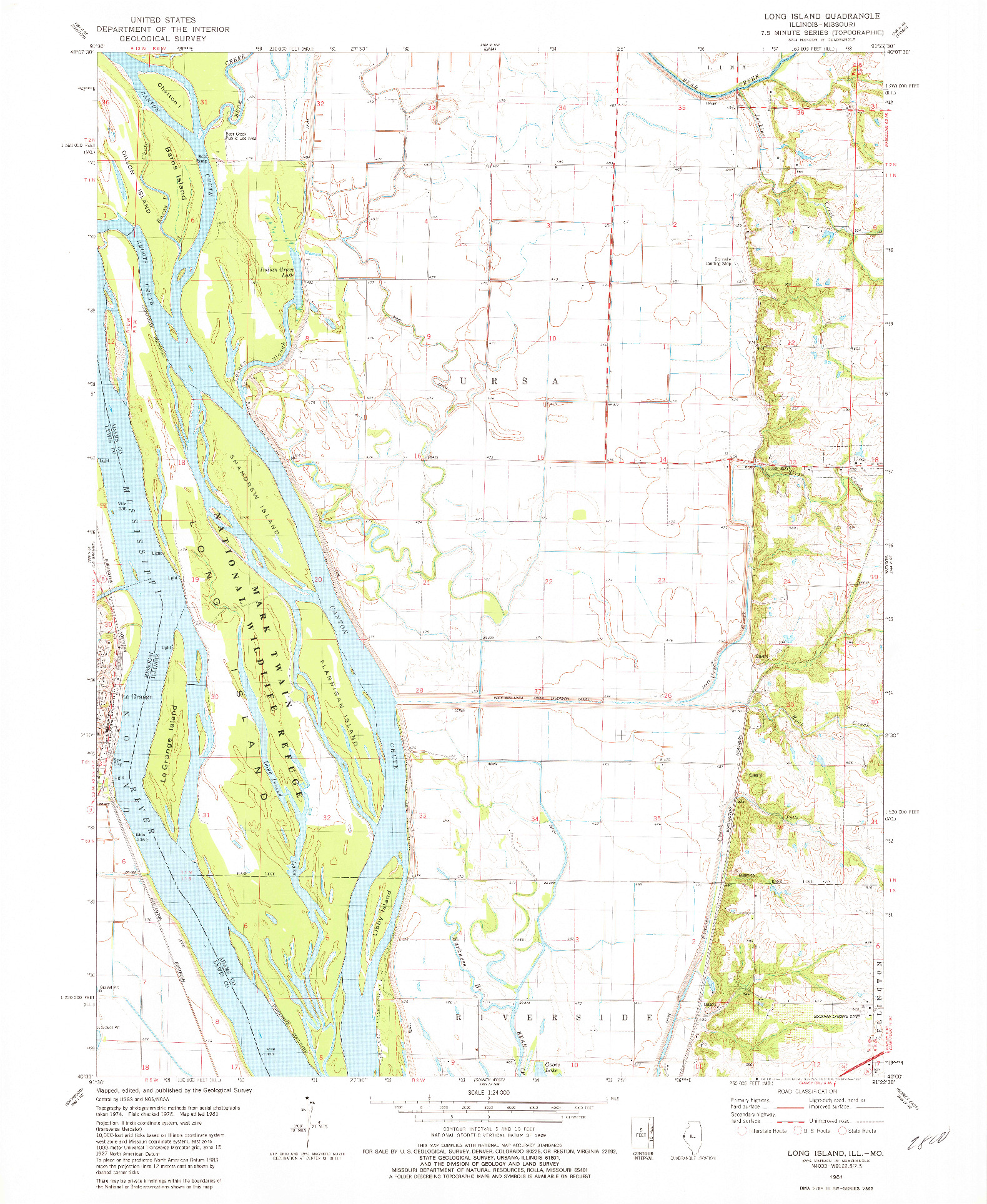 USGS 1:24000-SCALE QUADRANGLE FOR LONG ISLAND, IL 1981