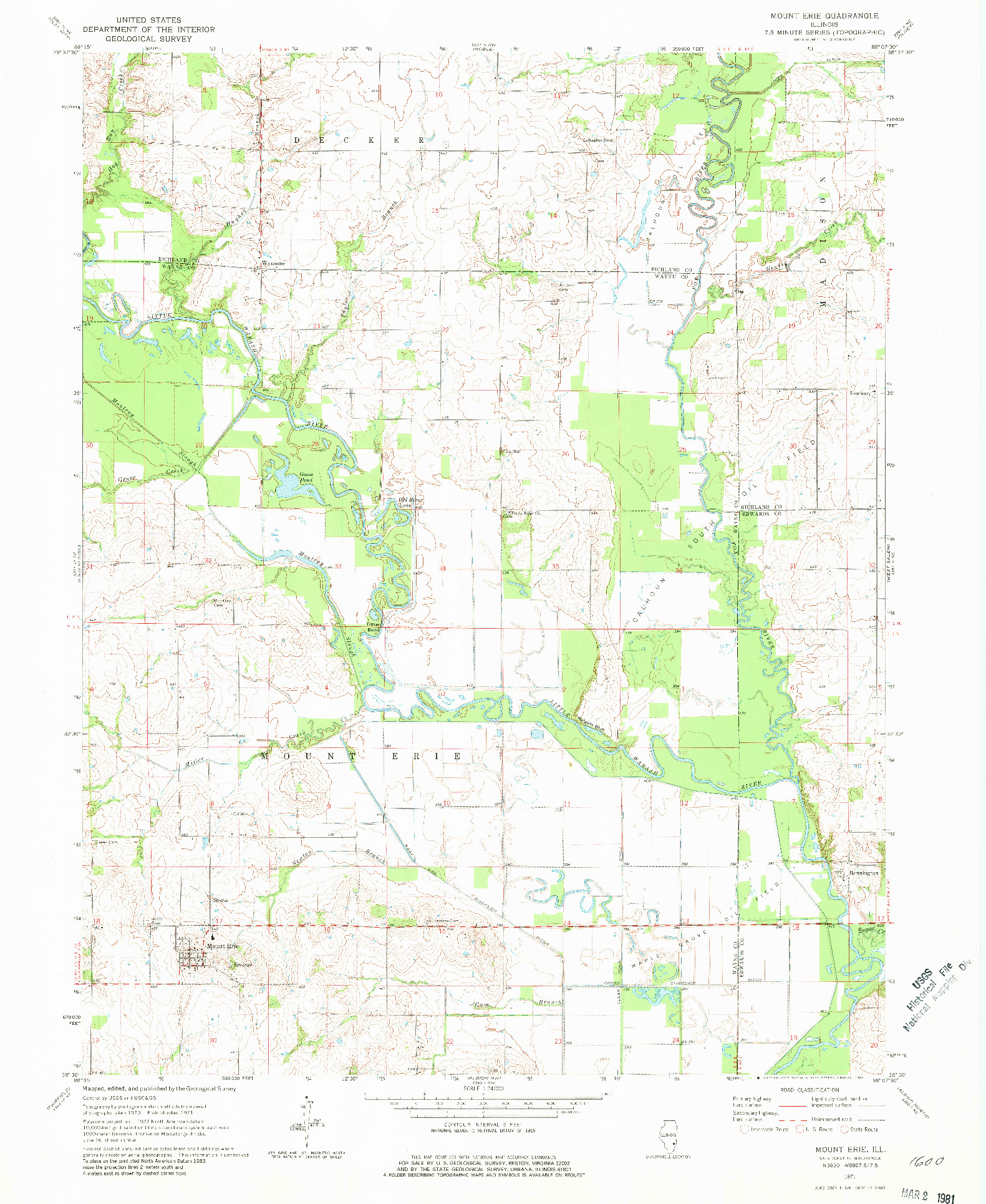 USGS 1:24000-SCALE QUADRANGLE FOR MOUNT ERIE, IL 1971