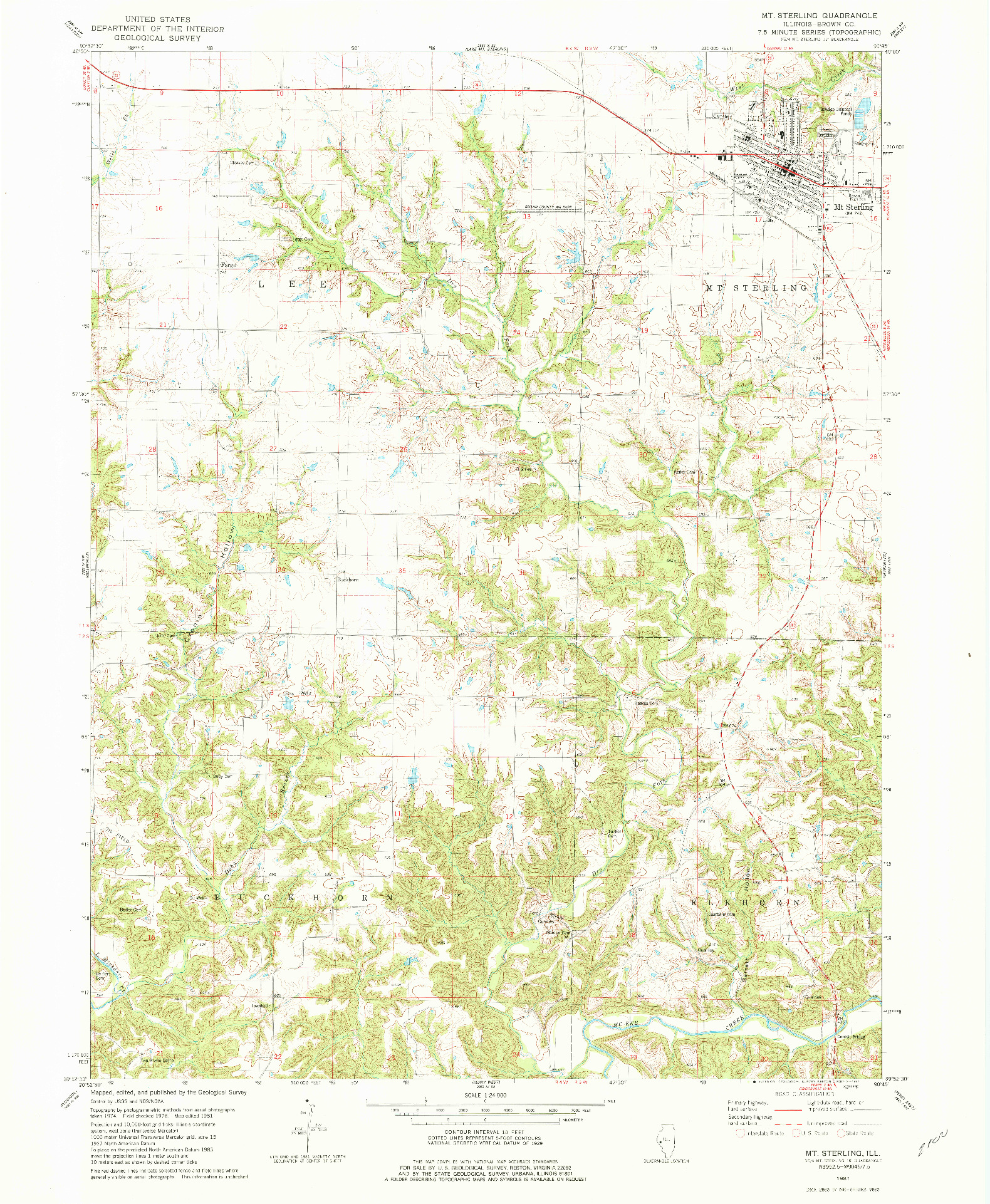 USGS 1:24000-SCALE QUADRANGLE FOR MT STERLING, IL 1981