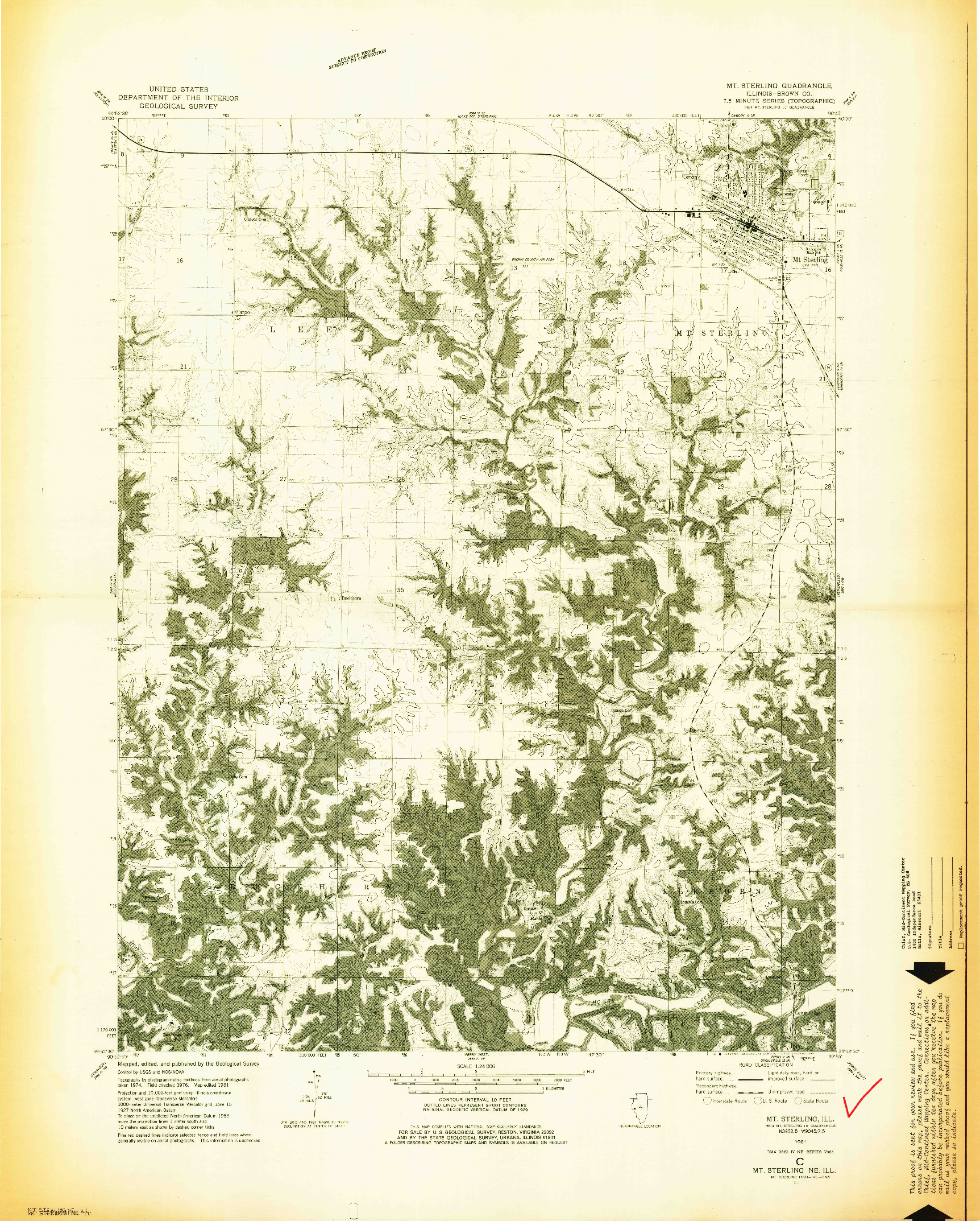 USGS 1:24000-SCALE QUADRANGLE FOR MT STERLING, IL 1981