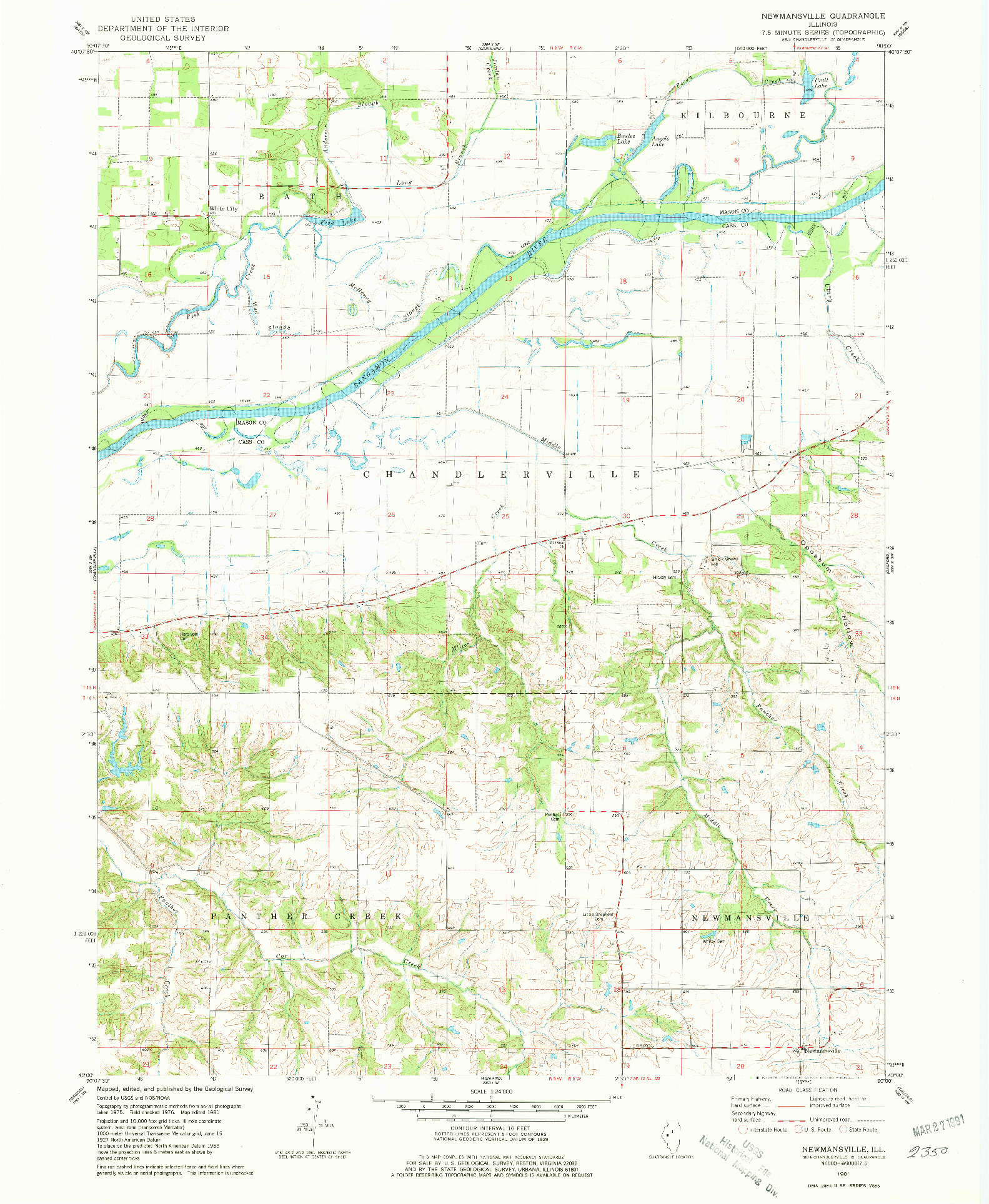 USGS 1:24000-SCALE QUADRANGLE FOR NEWMANSVILLE, IL 1981