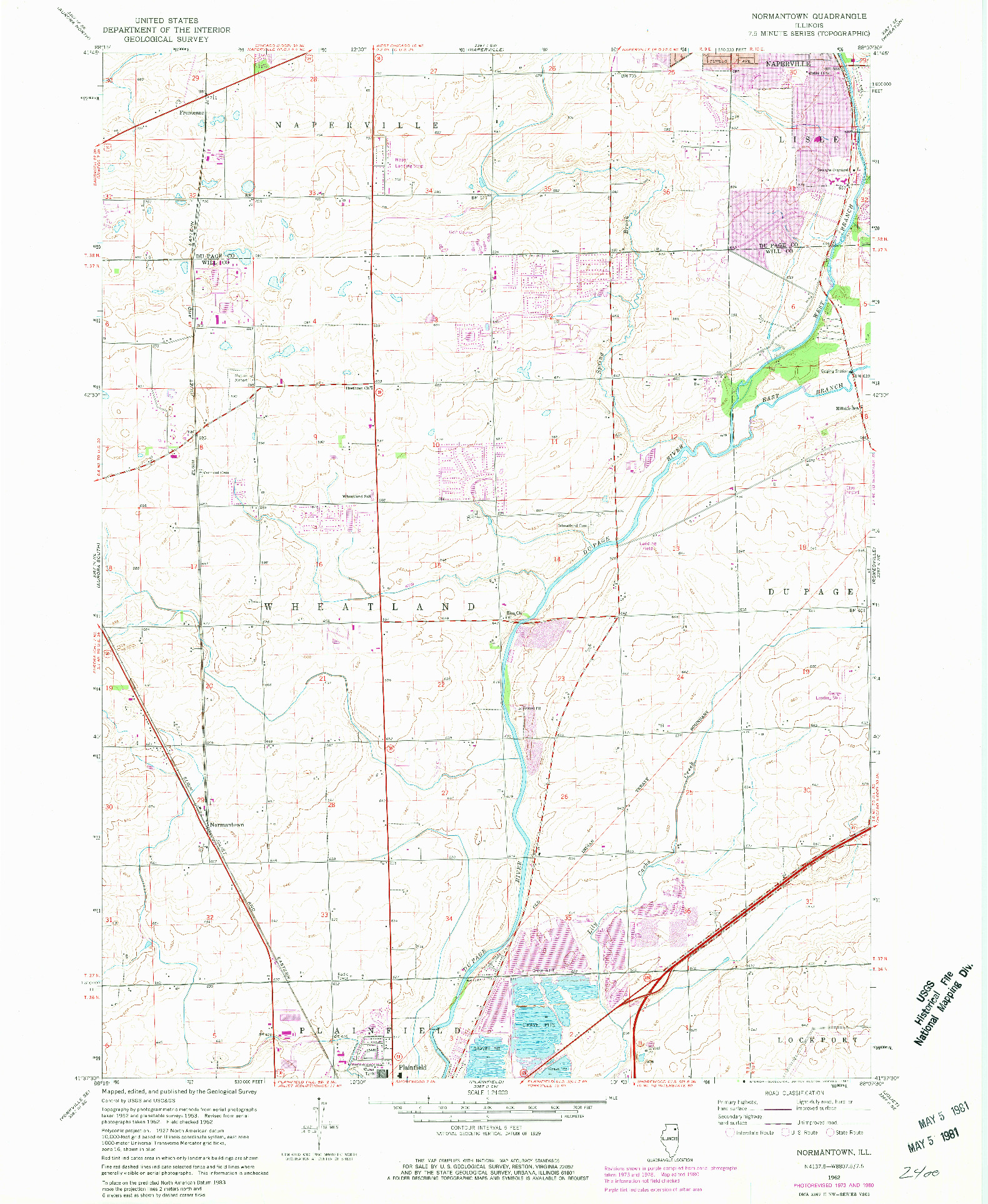USGS 1:24000-SCALE QUADRANGLE FOR NORMANTOWN, IL 1962
