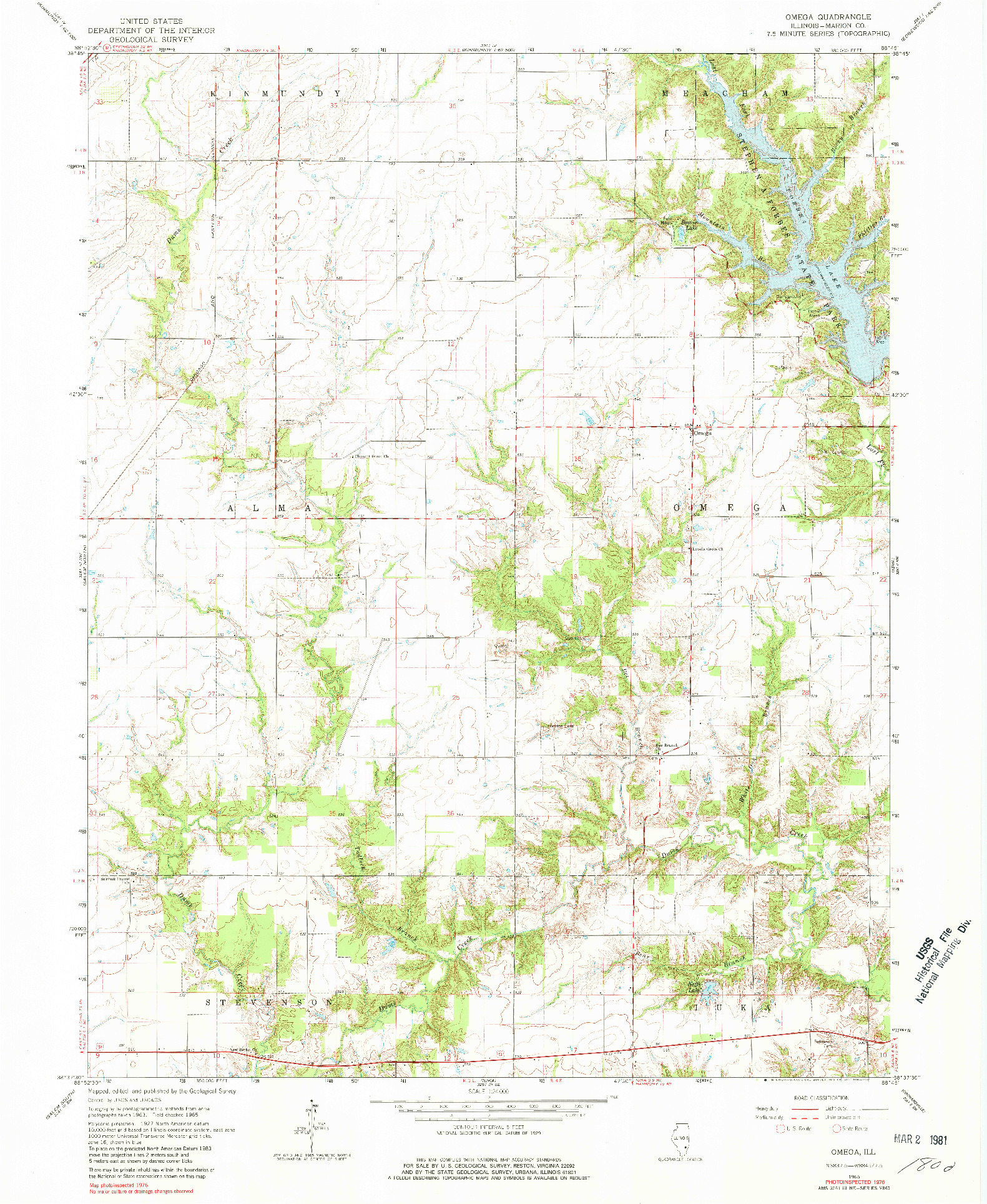 USGS 1:24000-SCALE QUADRANGLE FOR OMEGA, IL 1965
