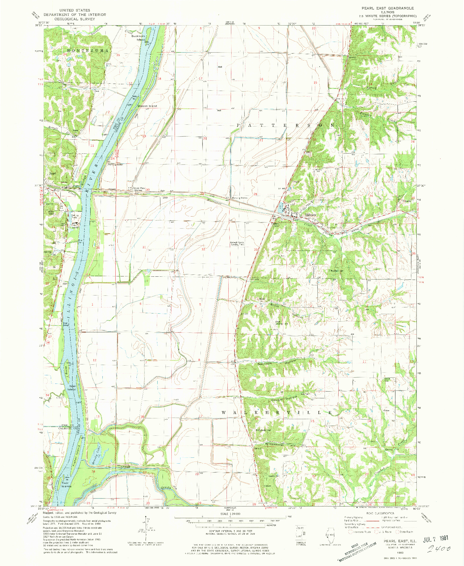 USGS 1:24000-SCALE QUADRANGLE FOR PEARL EAST, IL 1980
