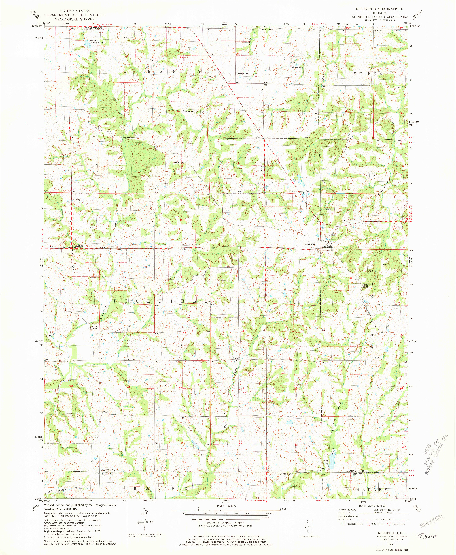 USGS 1:24000-SCALE QUADRANGLE FOR RICHFIELD, IL 1981