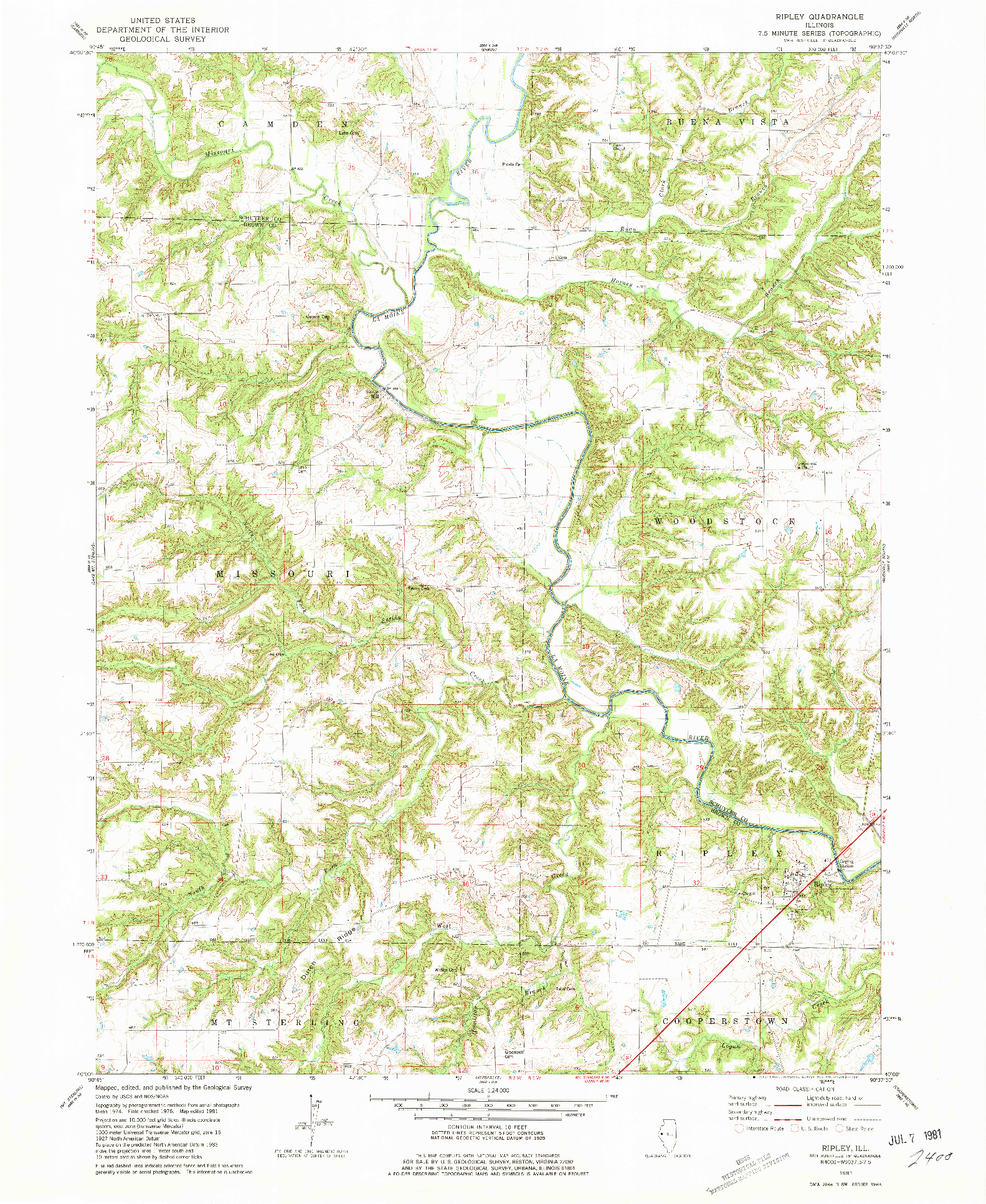 USGS 1:24000-SCALE QUADRANGLE FOR RIPLEY, IL 1981