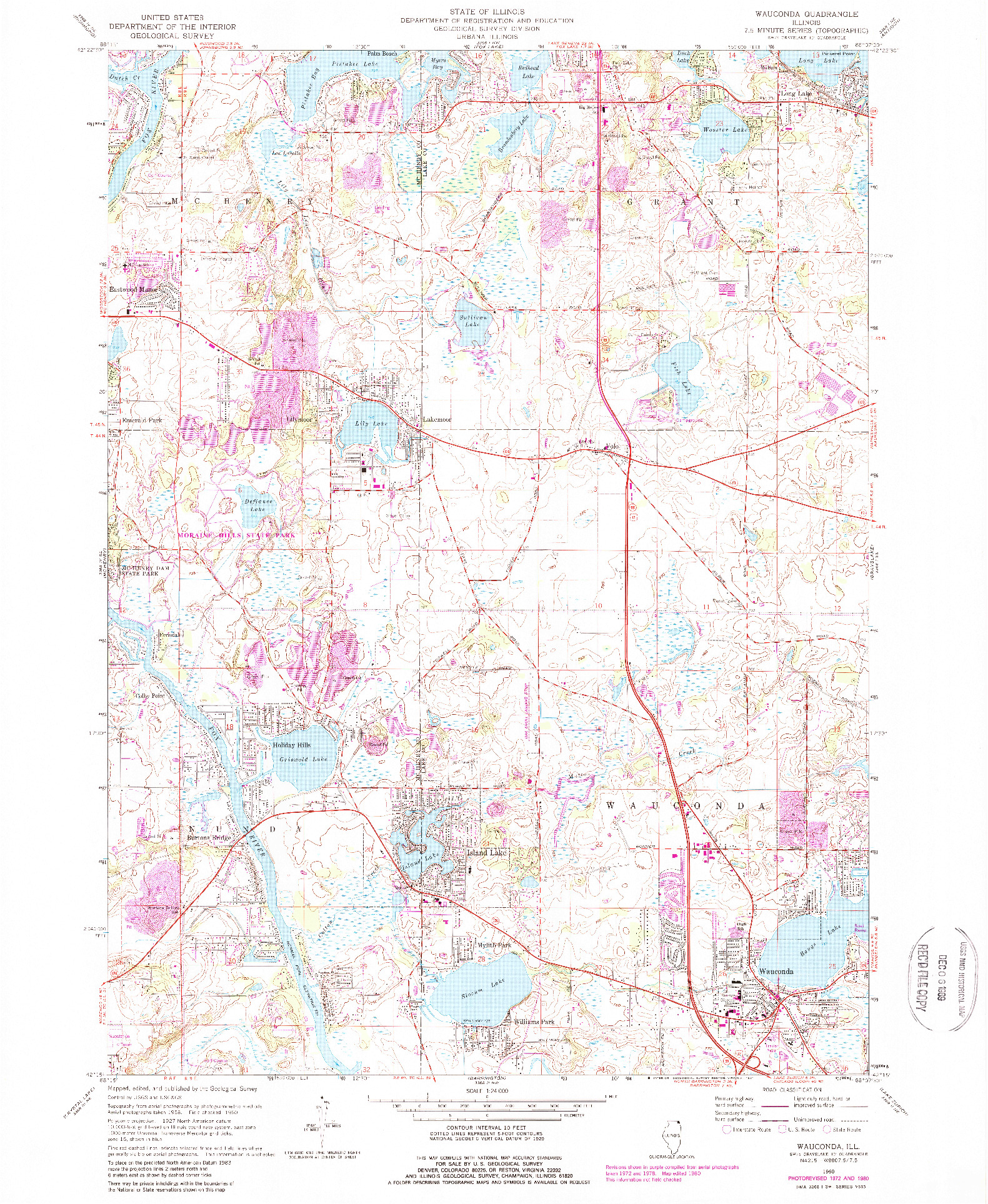 USGS 1:24000-SCALE QUADRANGLE FOR WAUCONDA, IL 1960