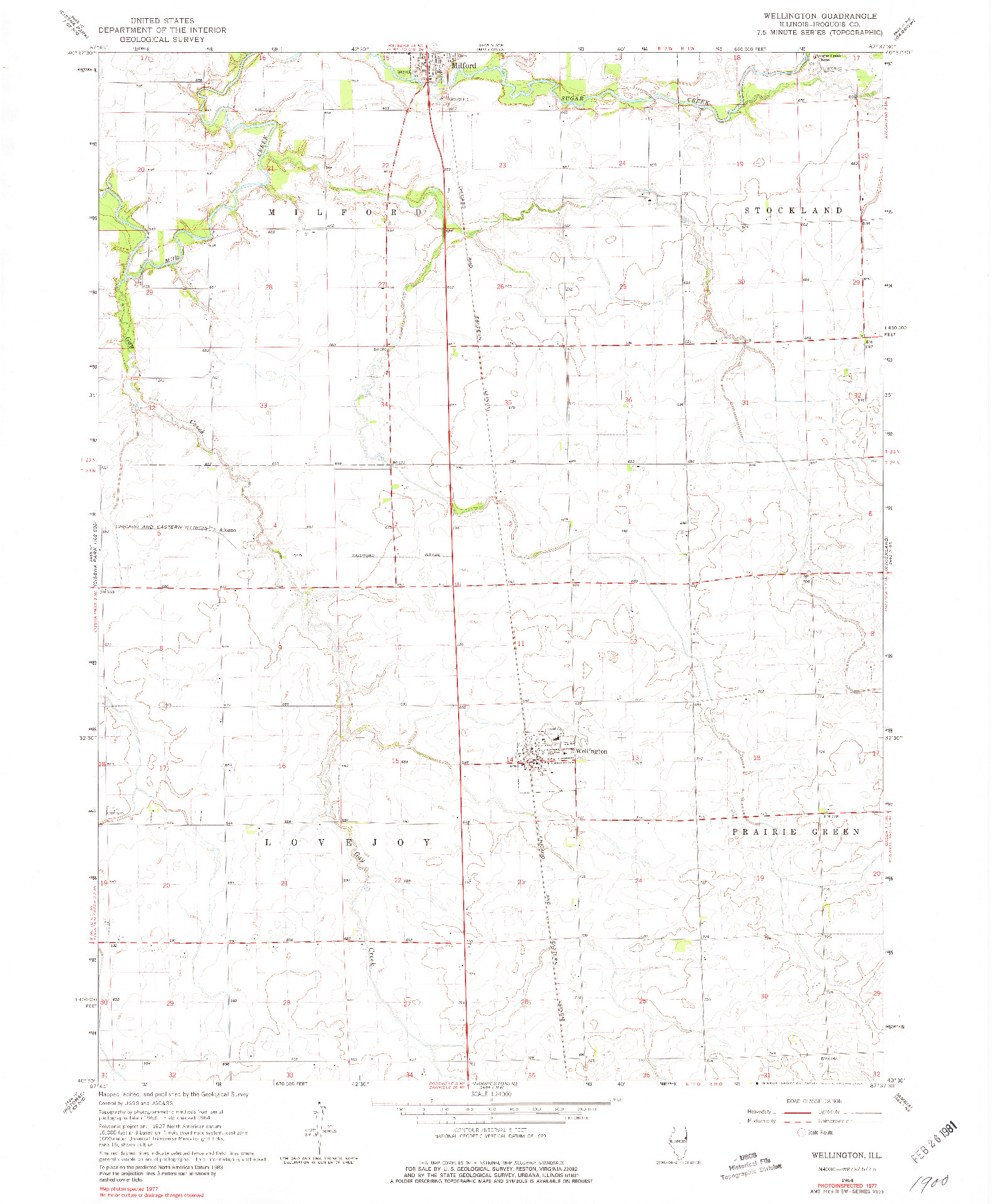 USGS 1:24000-SCALE QUADRANGLE FOR WELLINGTON, IL 1964