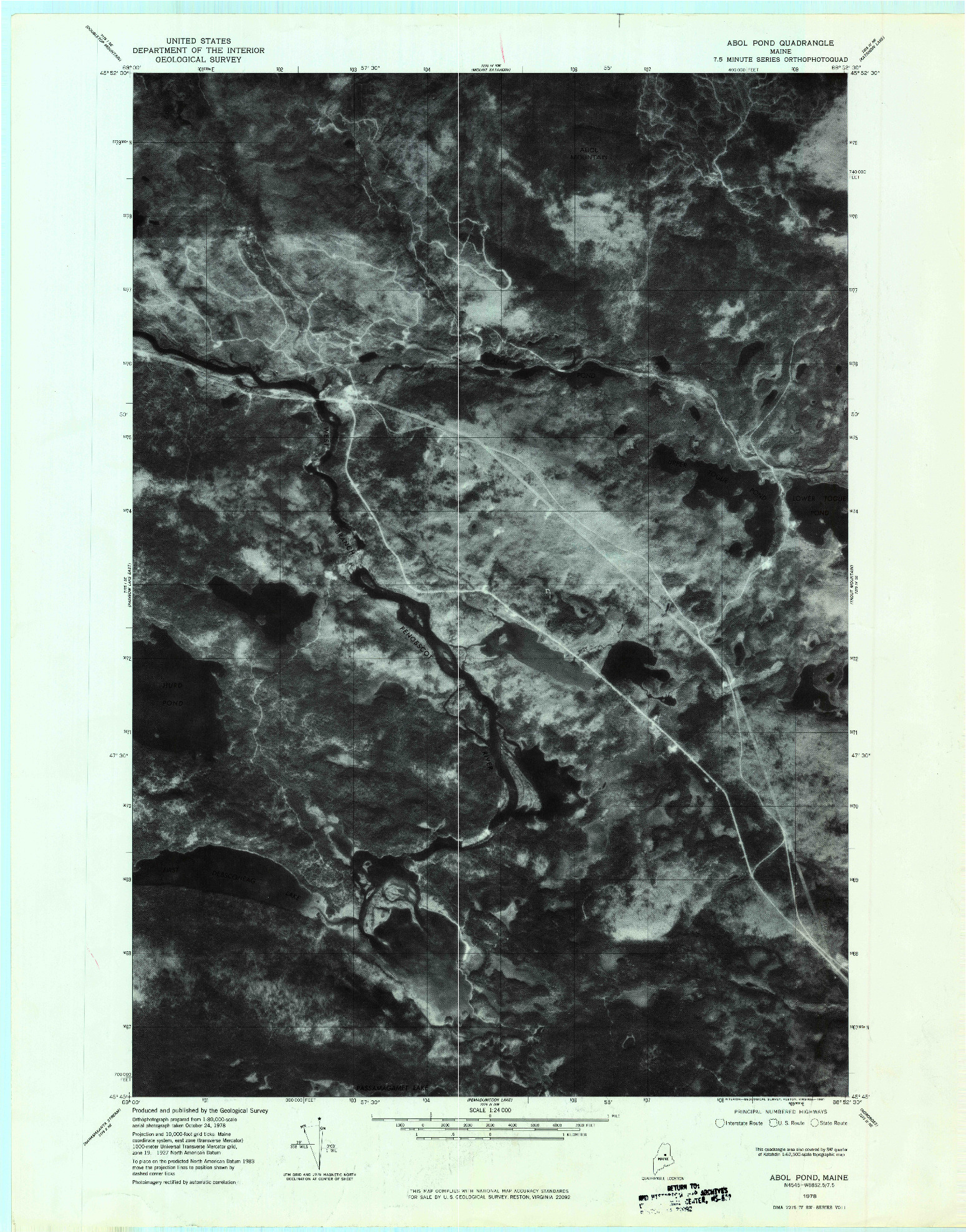 USGS 1:24000-SCALE QUADRANGLE FOR ABOL POND, ME 1978