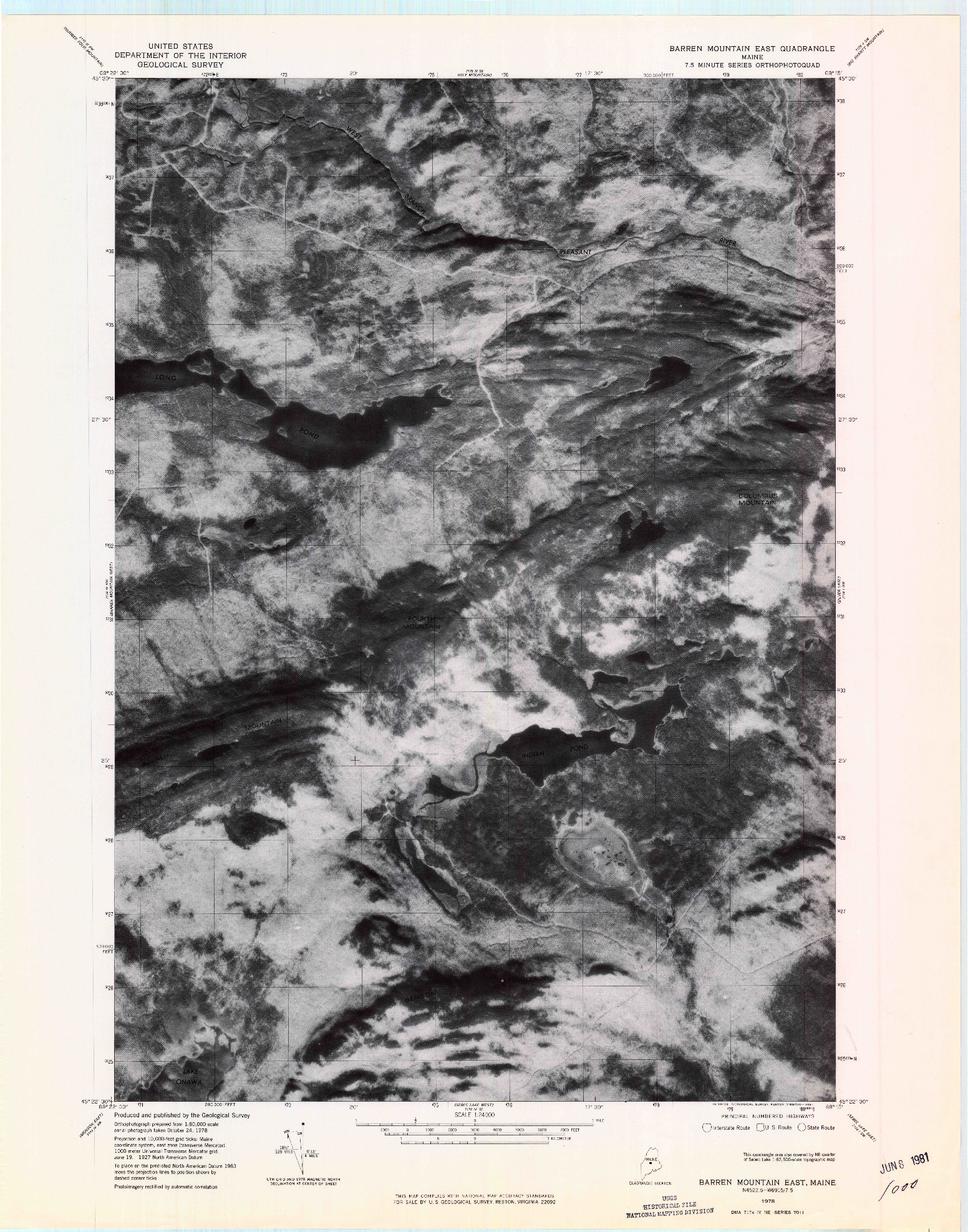 USGS 1:24000-SCALE QUADRANGLE FOR BARREN MOUNTAIN EAST, ME 1978