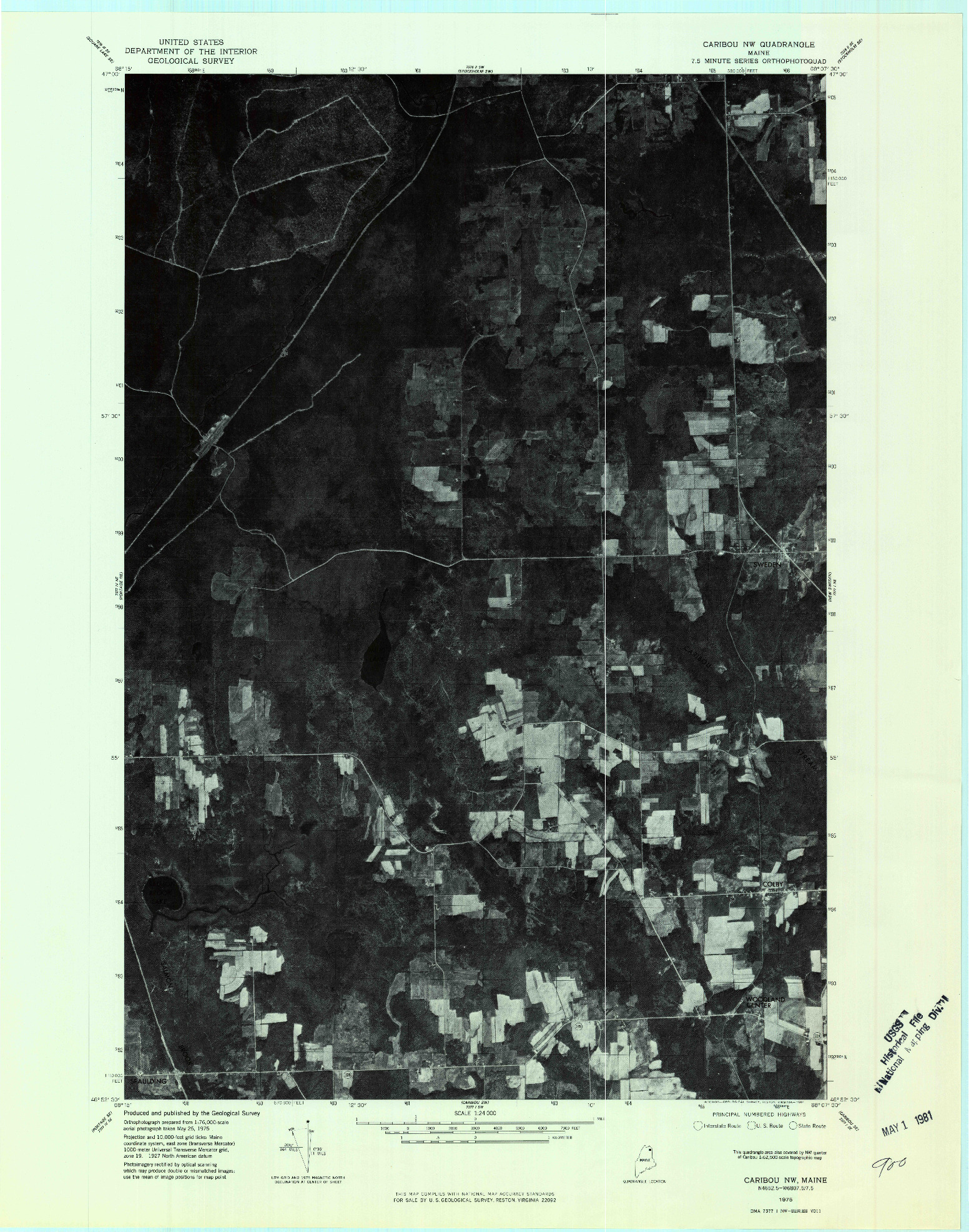 USGS 1:24000-SCALE QUADRANGLE FOR CARIBOU NW, ME 1975