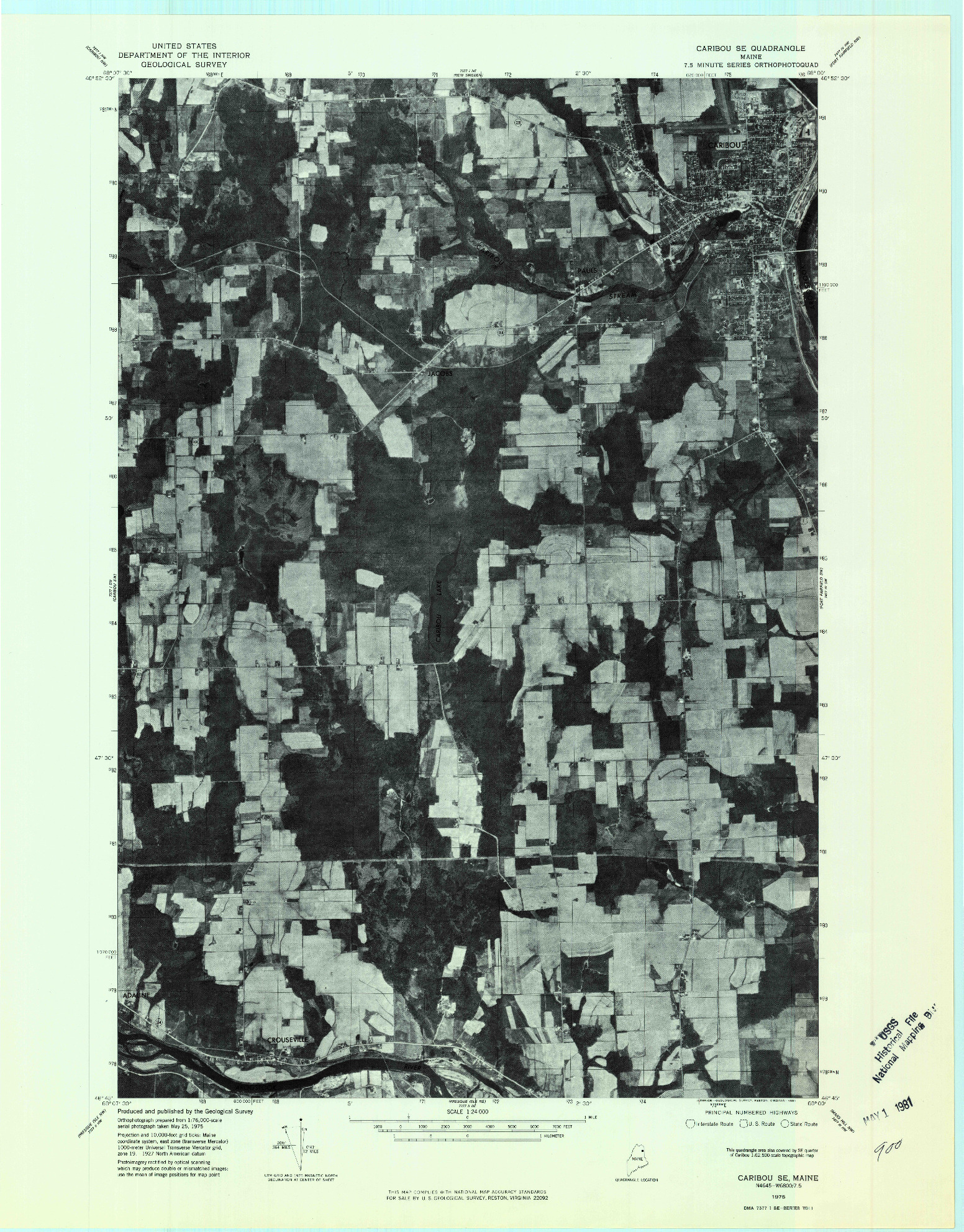 USGS 1:24000-SCALE QUADRANGLE FOR CARIBOU SE, ME 1975