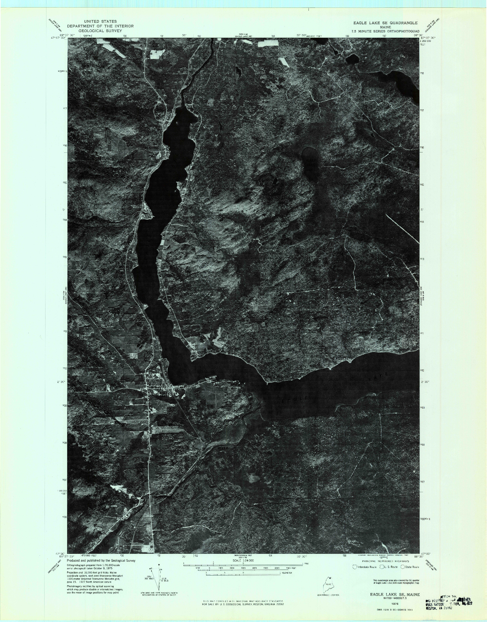 USGS 1:24000-SCALE QUADRANGLE FOR EAGLE LAKE SE, ME 1975