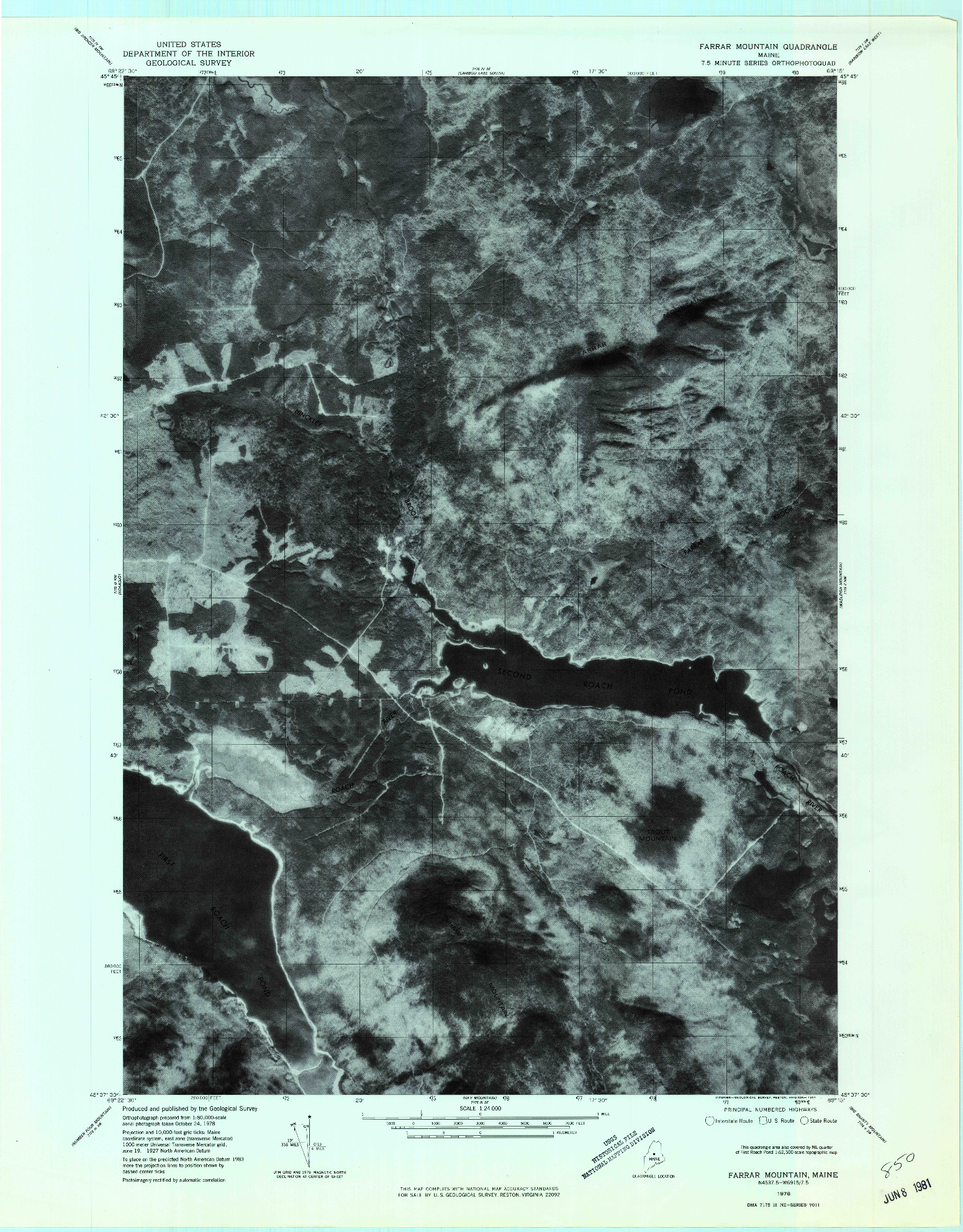 USGS 1:24000-SCALE QUADRANGLE FOR FARRAR MOUNTAIN, ME 1978