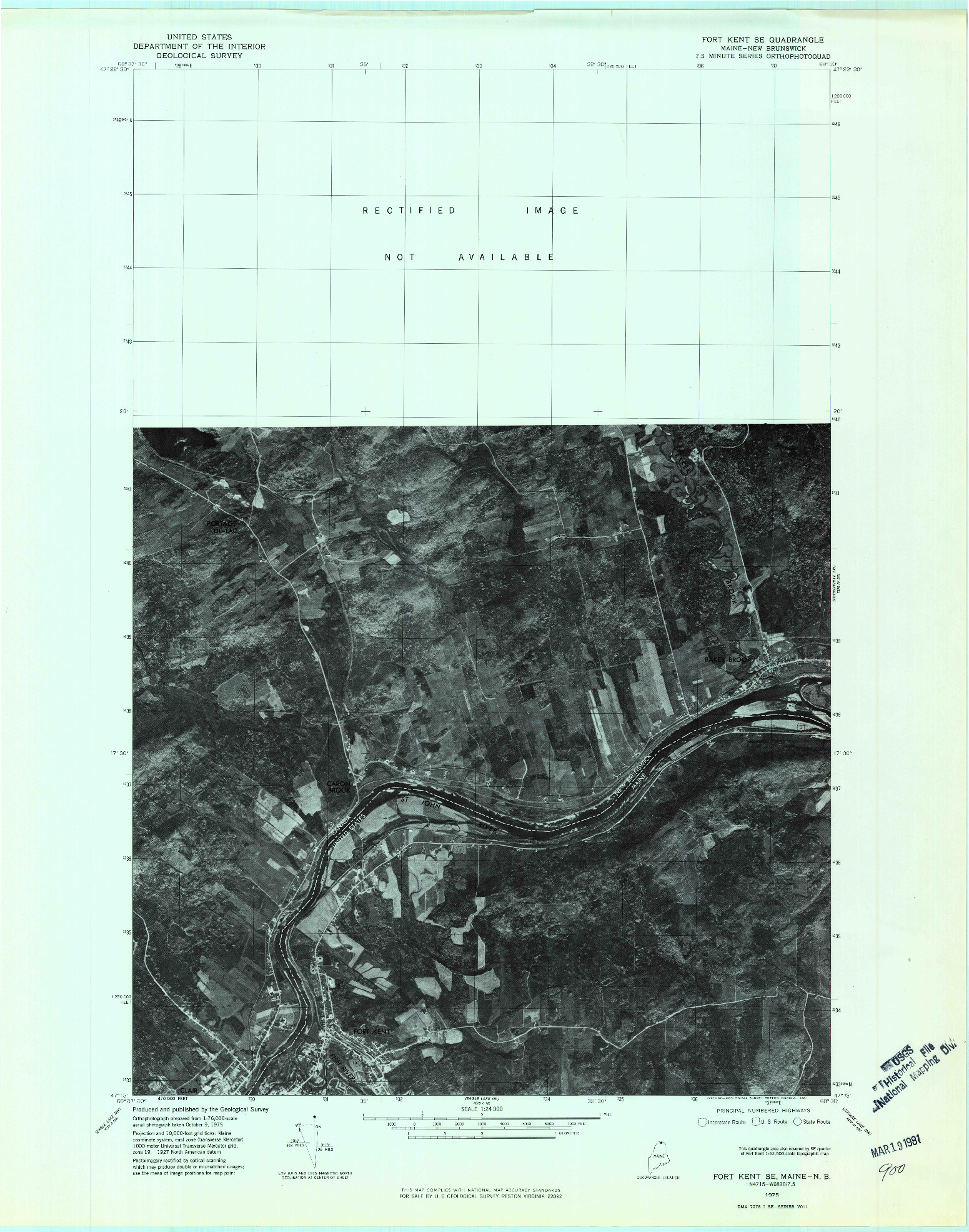 USGS 1:24000-SCALE QUADRANGLE FOR FORT KENT SE, ME 1975