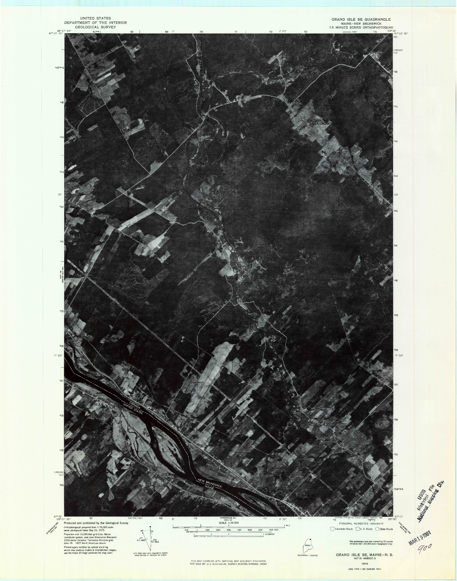 USGS 1:24000-SCALE QUADRANGLE FOR GRAND ISLE SE, ME 1975