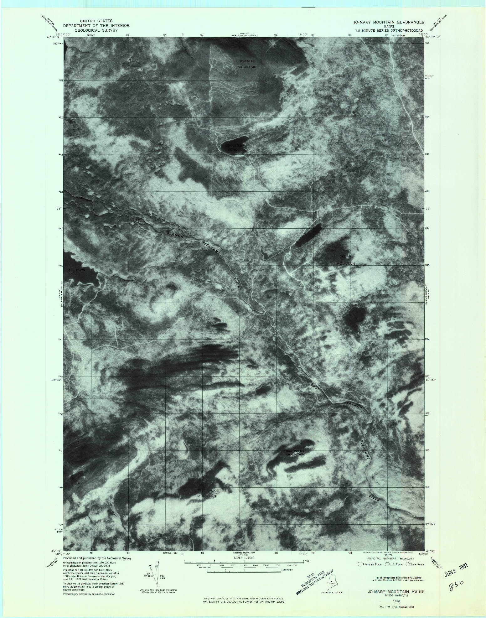 USGS 1:24000-SCALE QUADRANGLE FOR JO-MARY MOUNTAIN, ME 1978