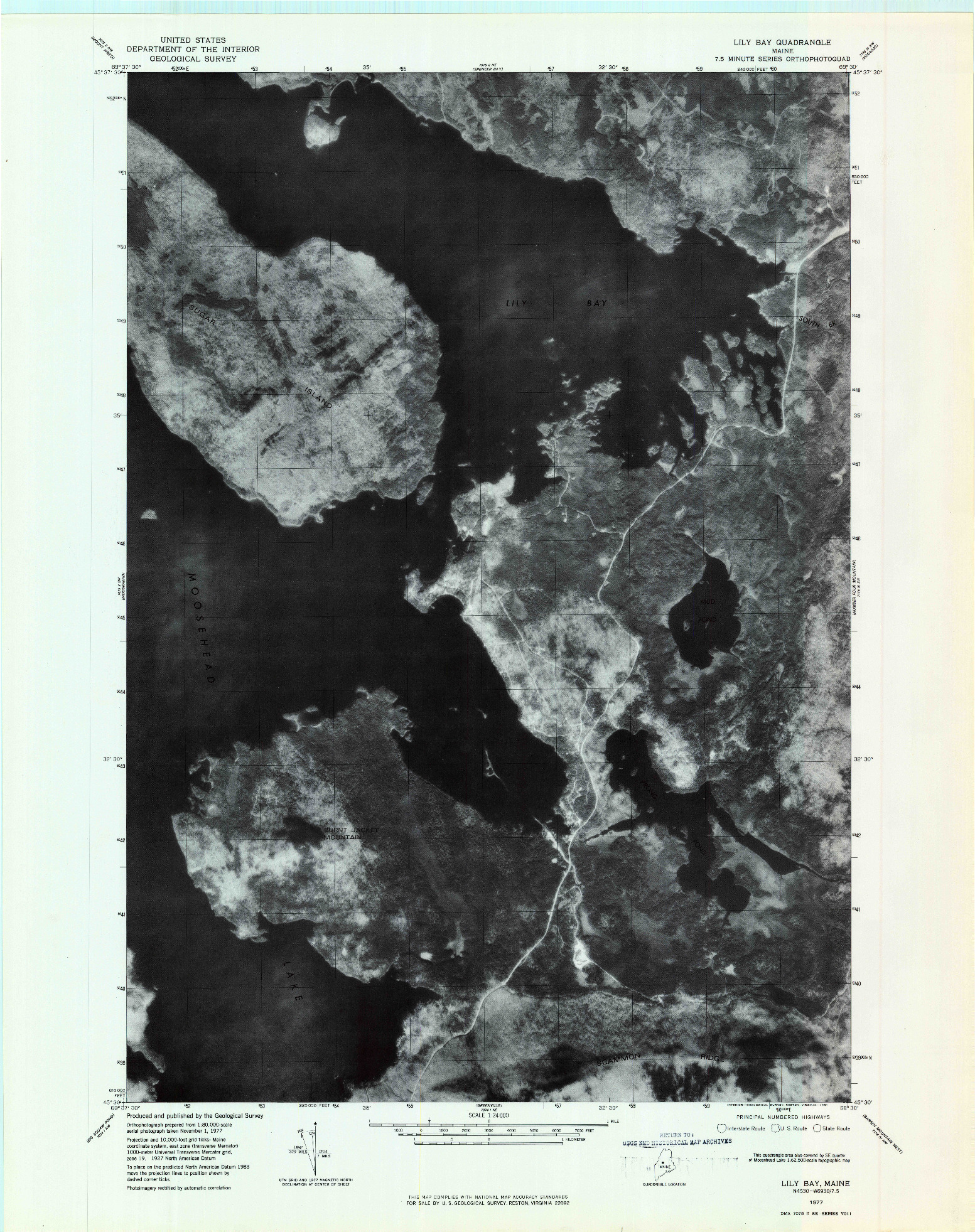 USGS 1:24000-SCALE QUADRANGLE FOR LILY BAY, ME 1977