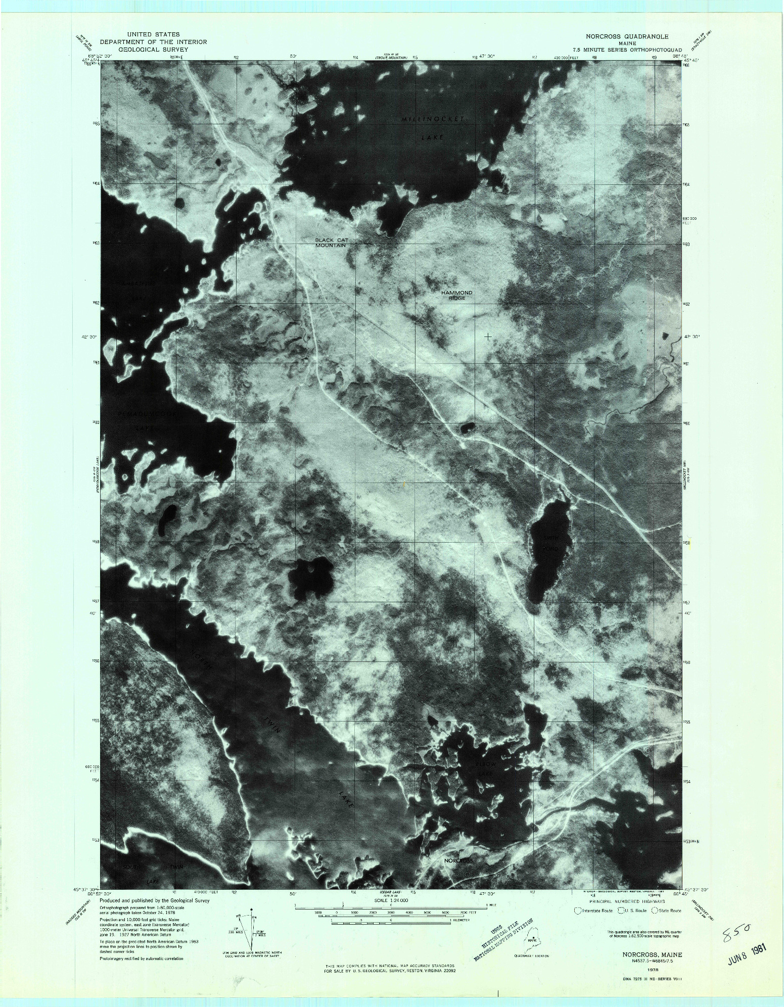 USGS 1:24000-SCALE QUADRANGLE FOR NORCROSS, ME 1978