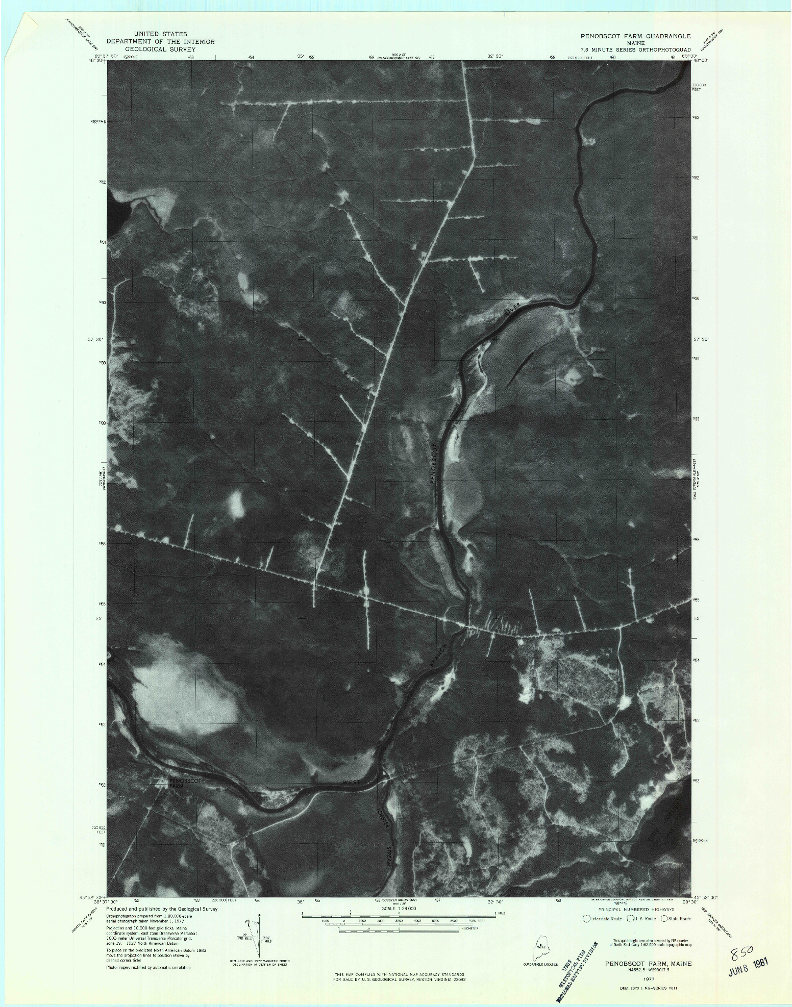 USGS 1:24000-SCALE QUADRANGLE FOR PENOBSCOT FARM, ME 1977