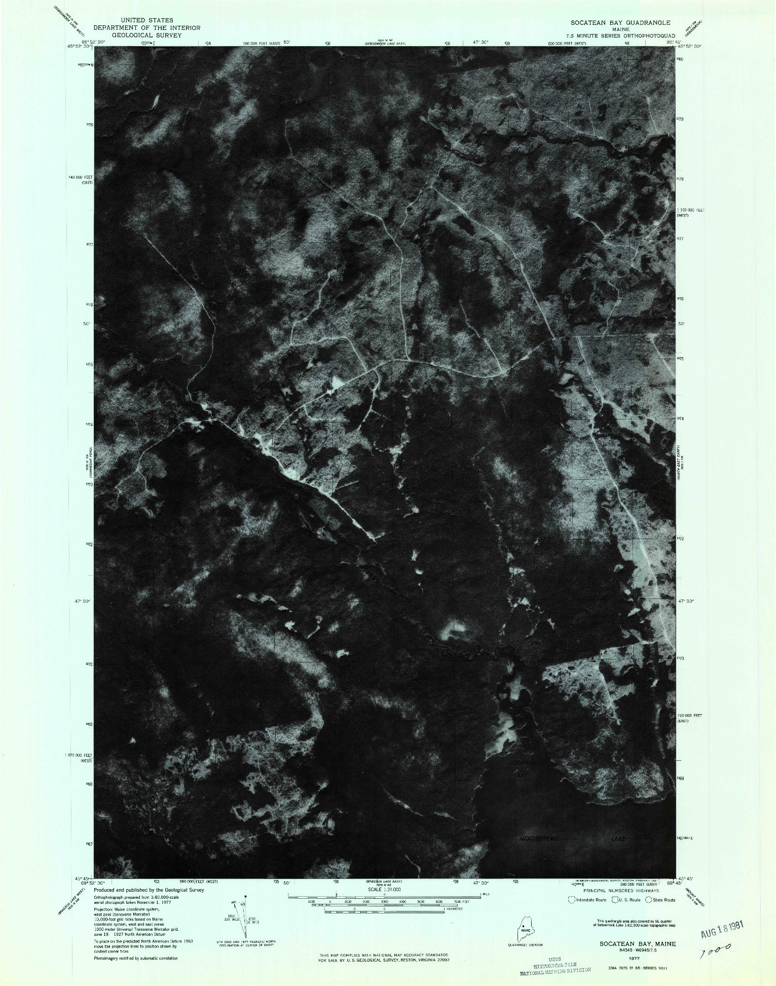 USGS 1:24000-SCALE QUADRANGLE FOR SOCATEAN BAY, ME 1977