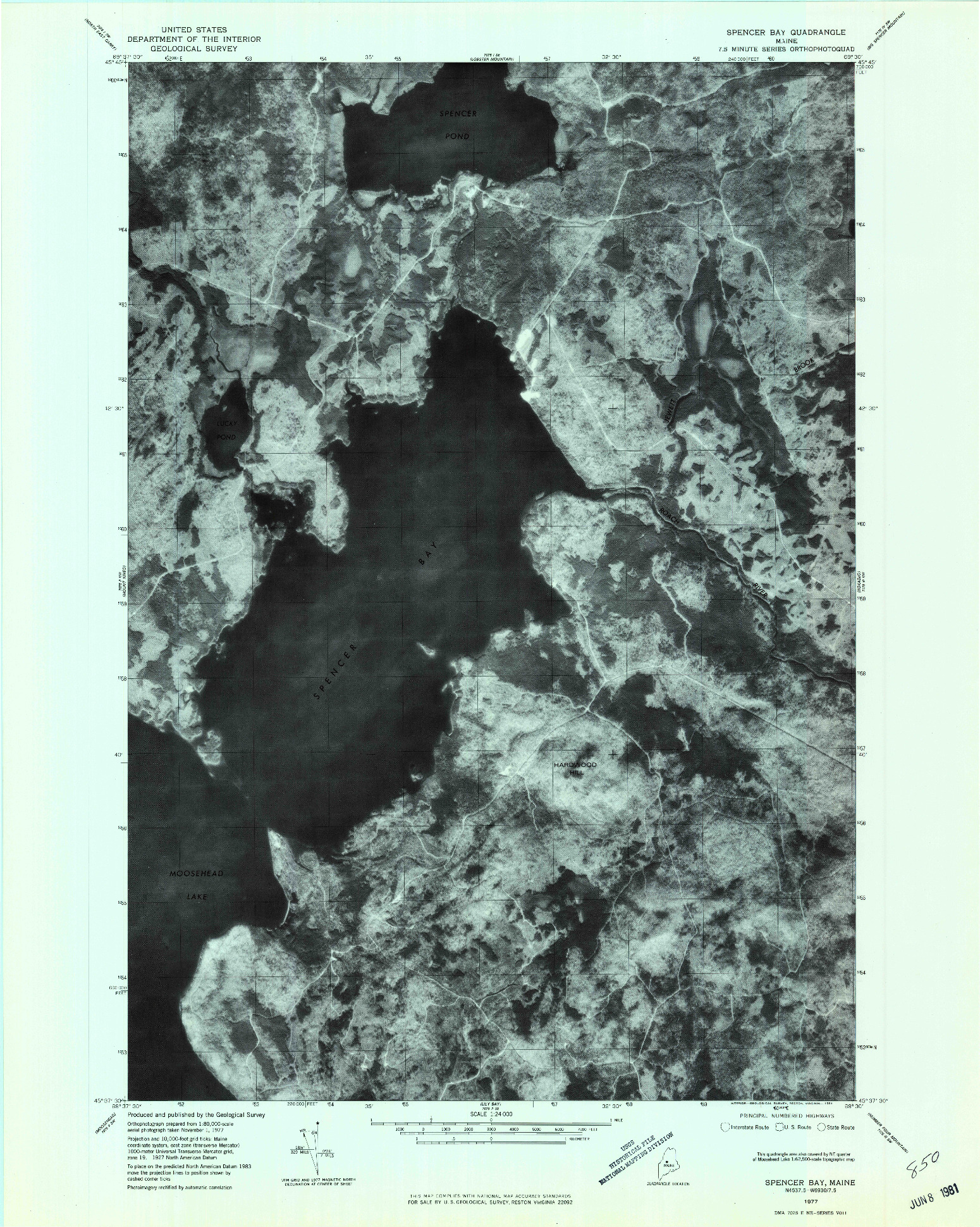 USGS 1:24000-SCALE QUADRANGLE FOR SPENCER BAY, ME 1977