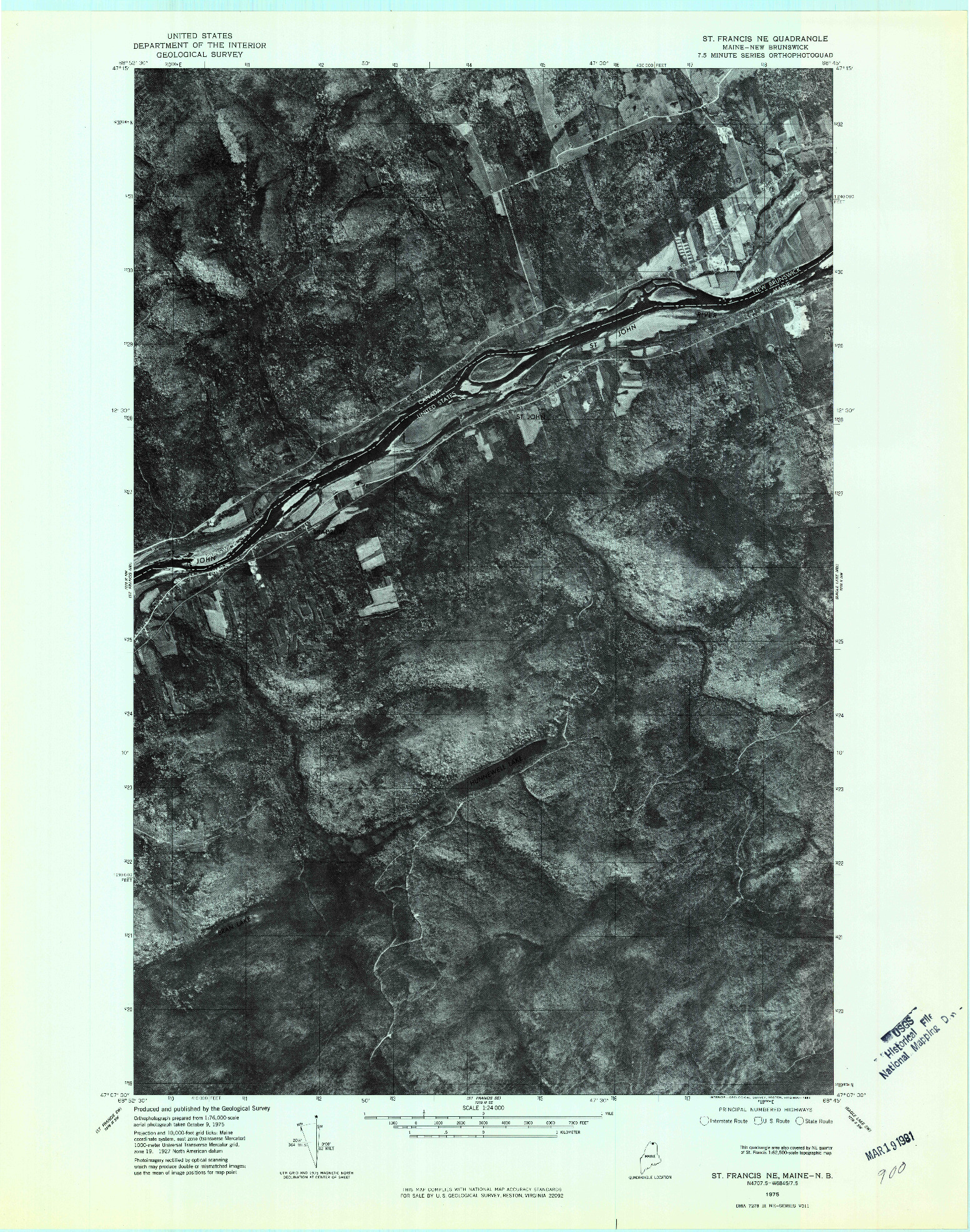 USGS 1:24000-SCALE QUADRANGLE FOR ST FRANCIS NE, ME 1975