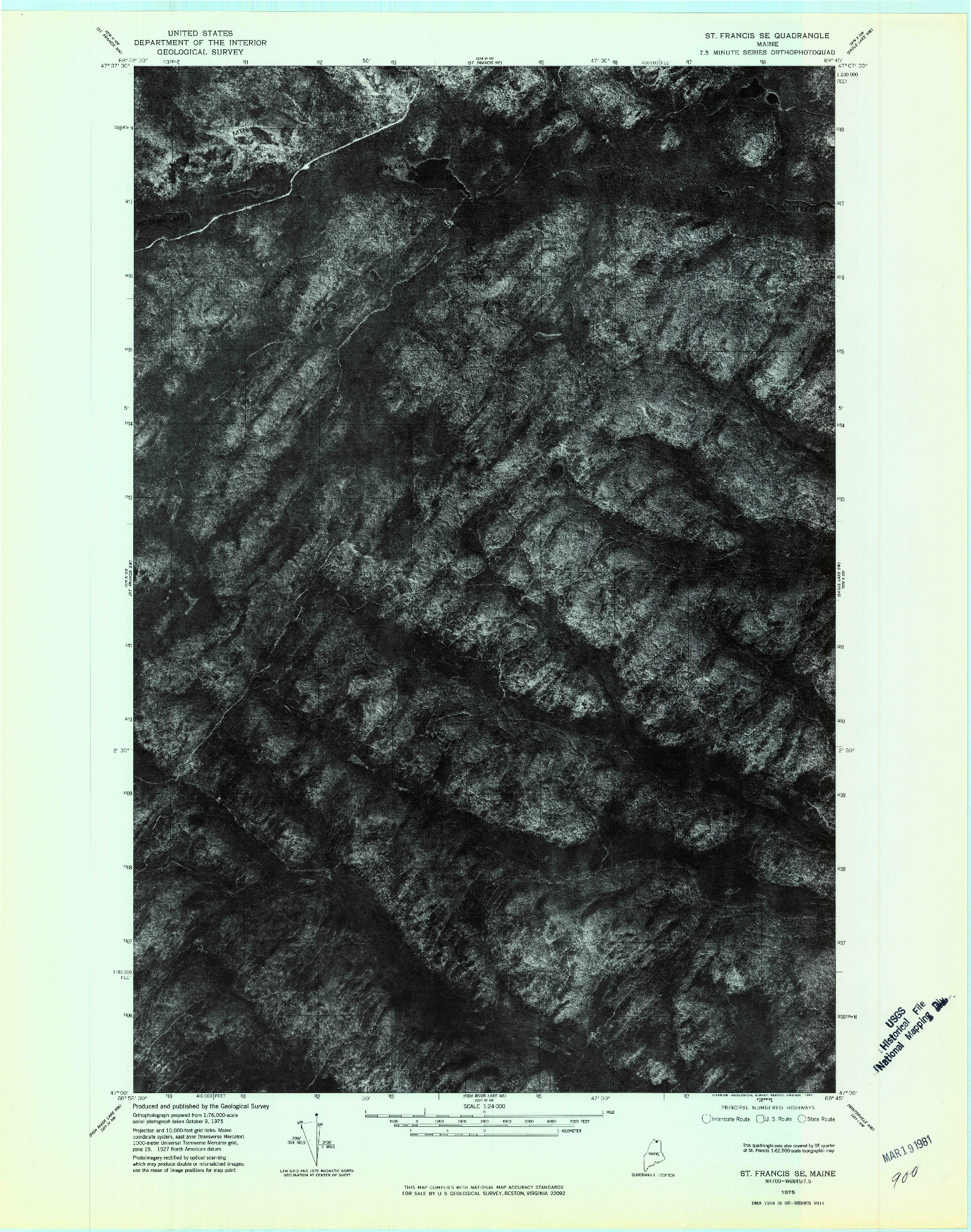 USGS 1:24000-SCALE QUADRANGLE FOR ST FRANCIS SE, ME 1975