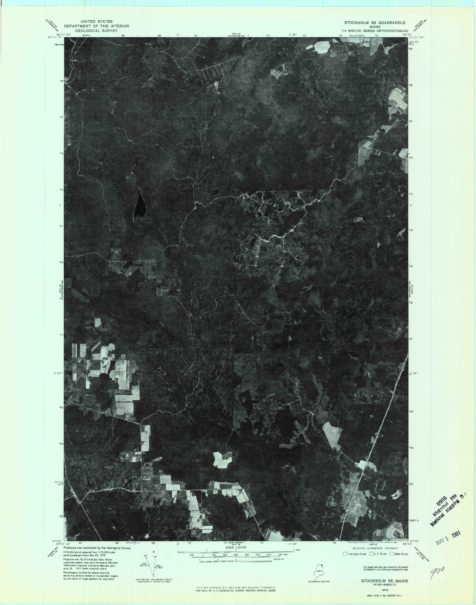 USGS 1:24000-SCALE QUADRANGLE FOR STOCKHOLM SE, ME 1975