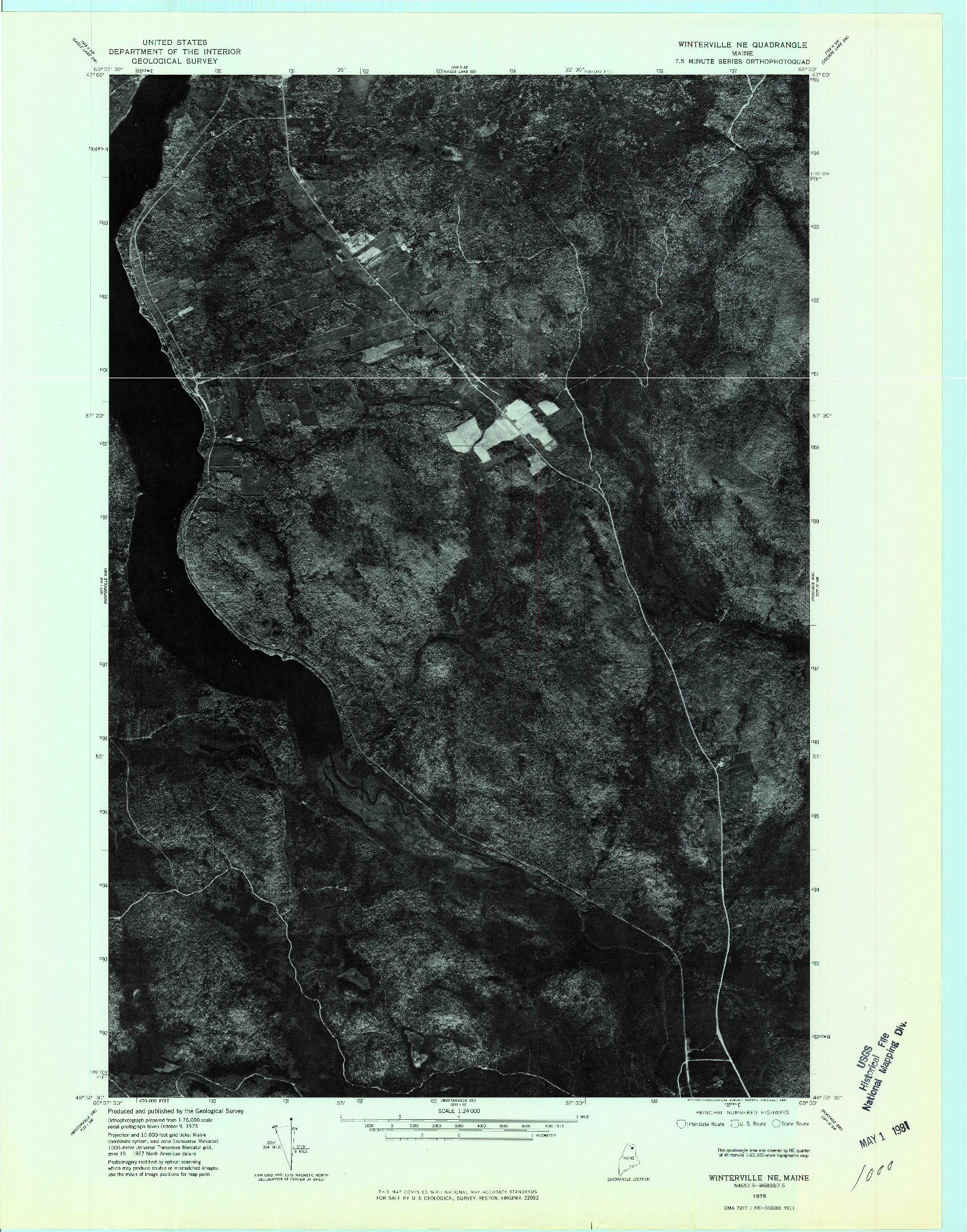 USGS 1:24000-SCALE QUADRANGLE FOR WINTERVILLE NE, ME 1975