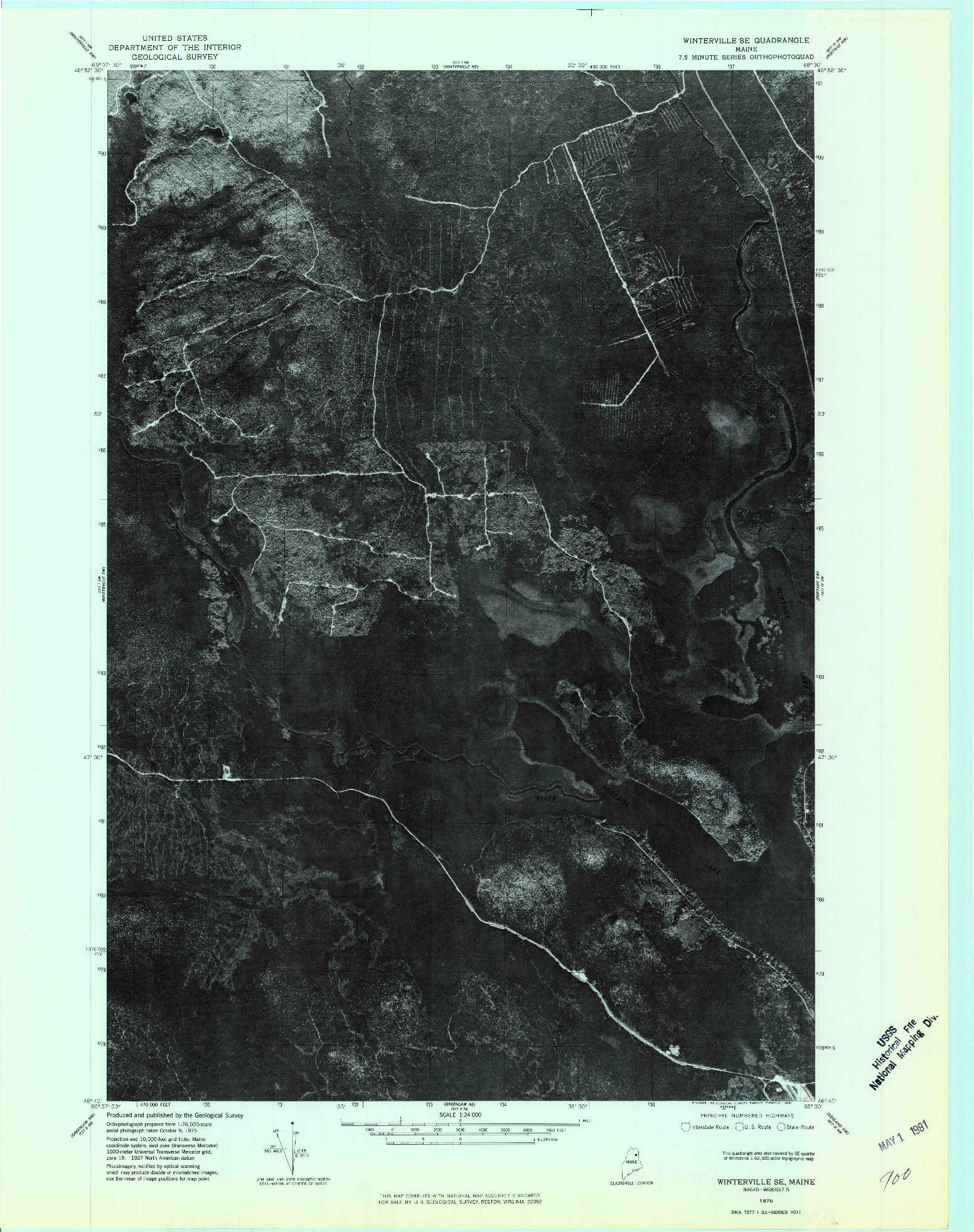 USGS 1:24000-SCALE QUADRANGLE FOR WINTERVILLE SE, ME 1975