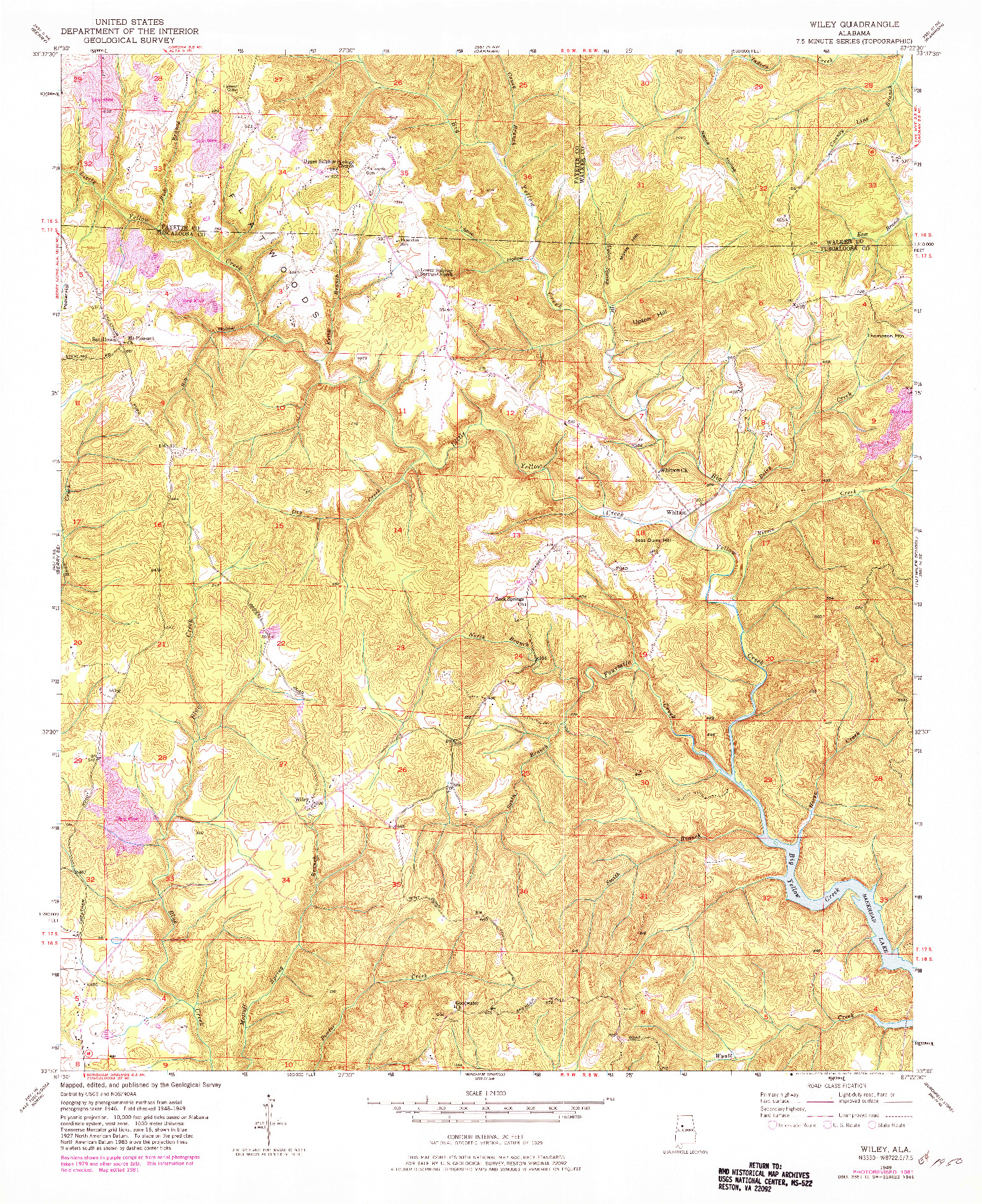 USGS 1:24000-SCALE QUADRANGLE FOR WILEY, AL 1949