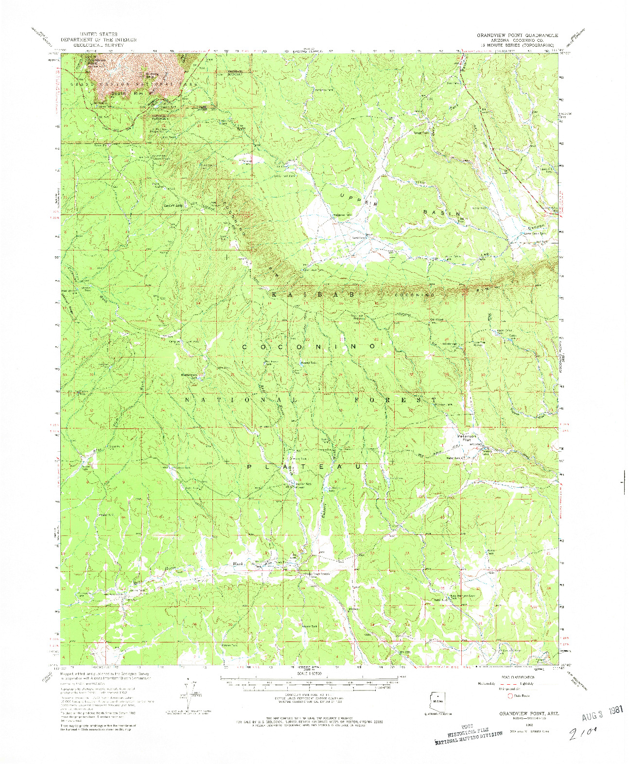 USGS 1:62500-SCALE QUADRANGLE FOR GRANDVIEW POINT, AZ 1962