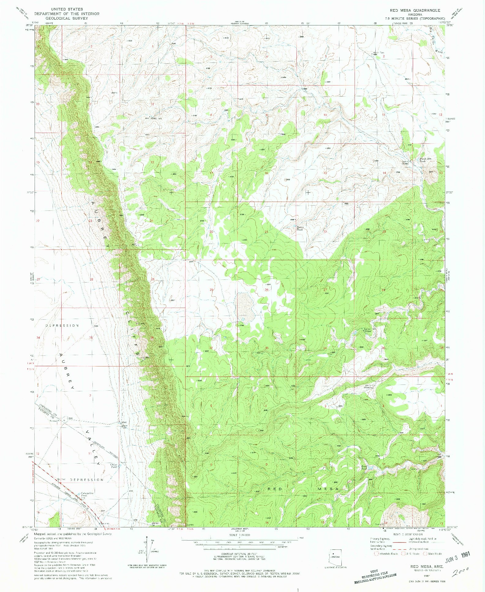 USGS 1:24000-SCALE QUADRANGLE FOR RED MESA, AZ 1981