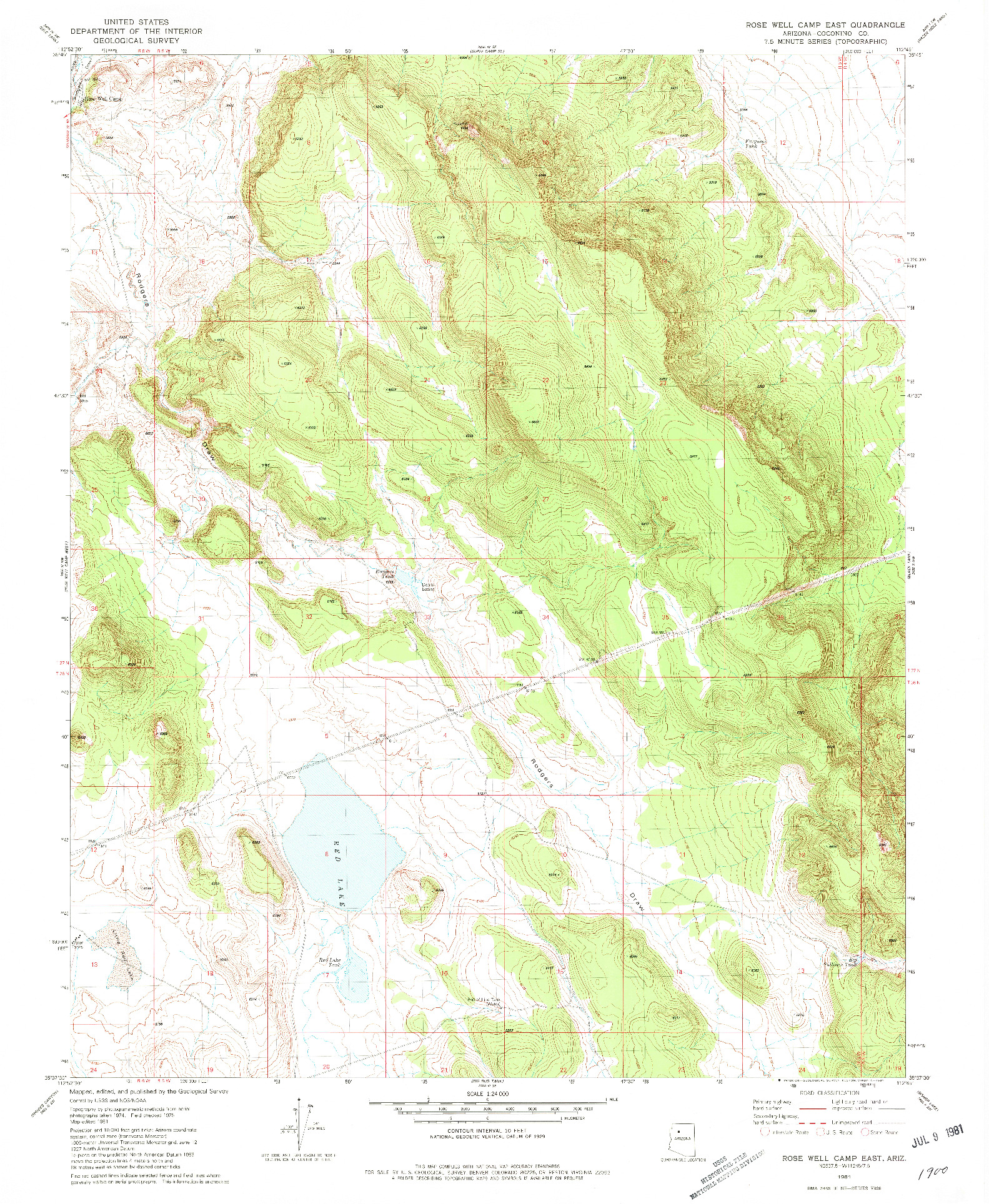 USGS 1:24000-SCALE QUADRANGLE FOR ROSE WELL CAMP EAST, AZ 1981