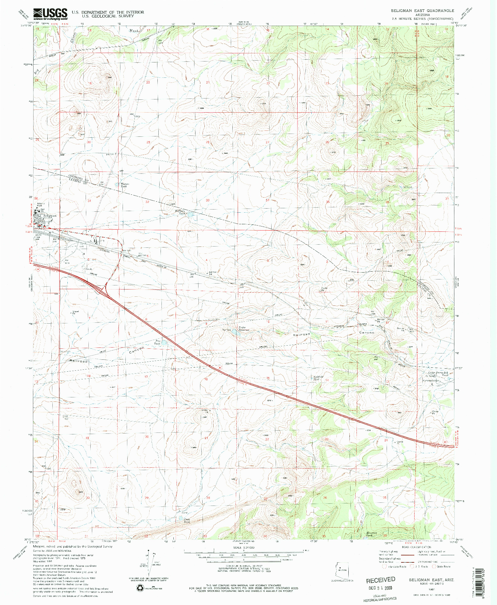 USGS 1:24000-SCALE QUADRANGLE FOR SELIGMAN EAST, AZ 1981