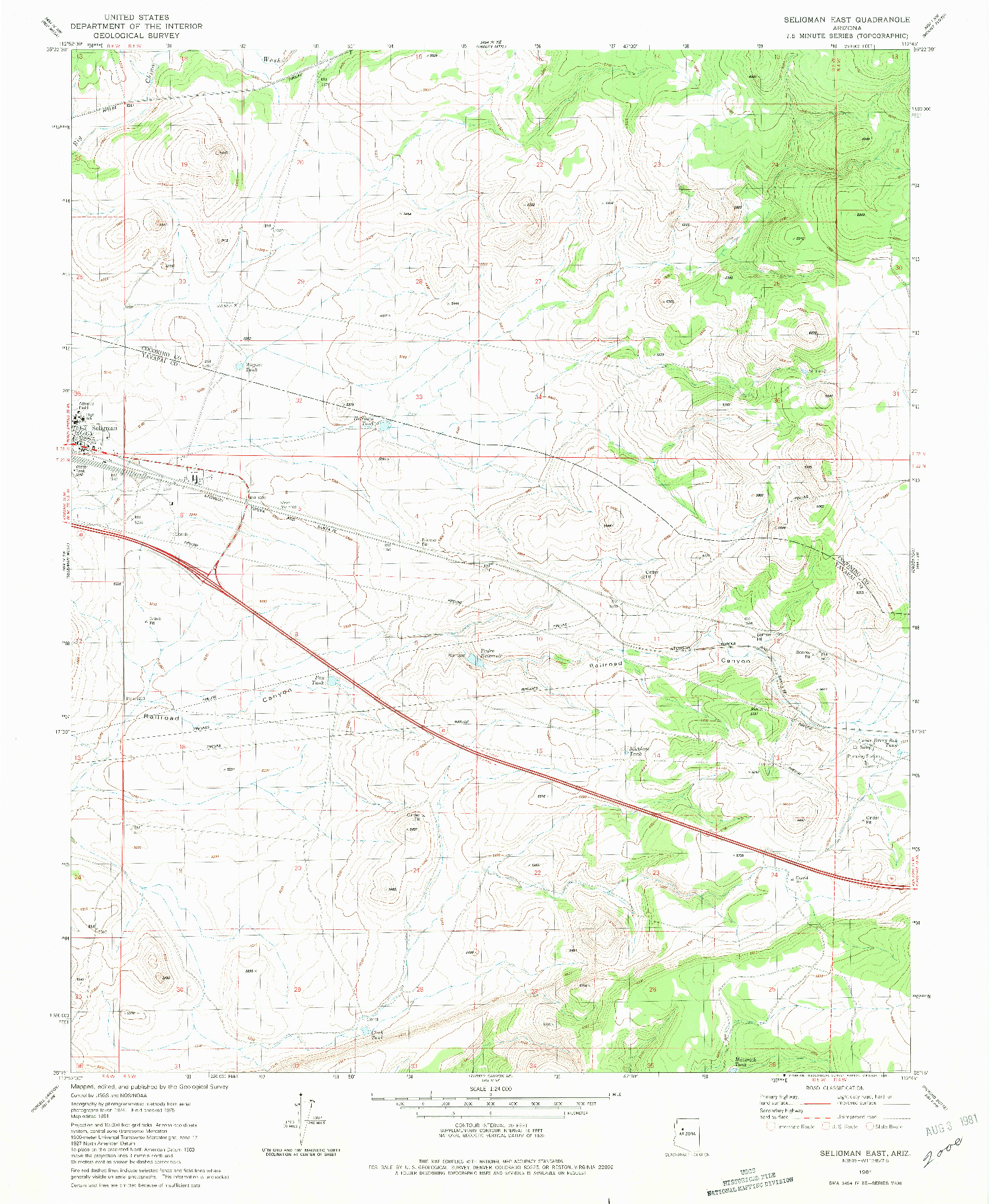 USGS 1:24000-SCALE QUADRANGLE FOR SELIGMAN EAST, AZ 1981