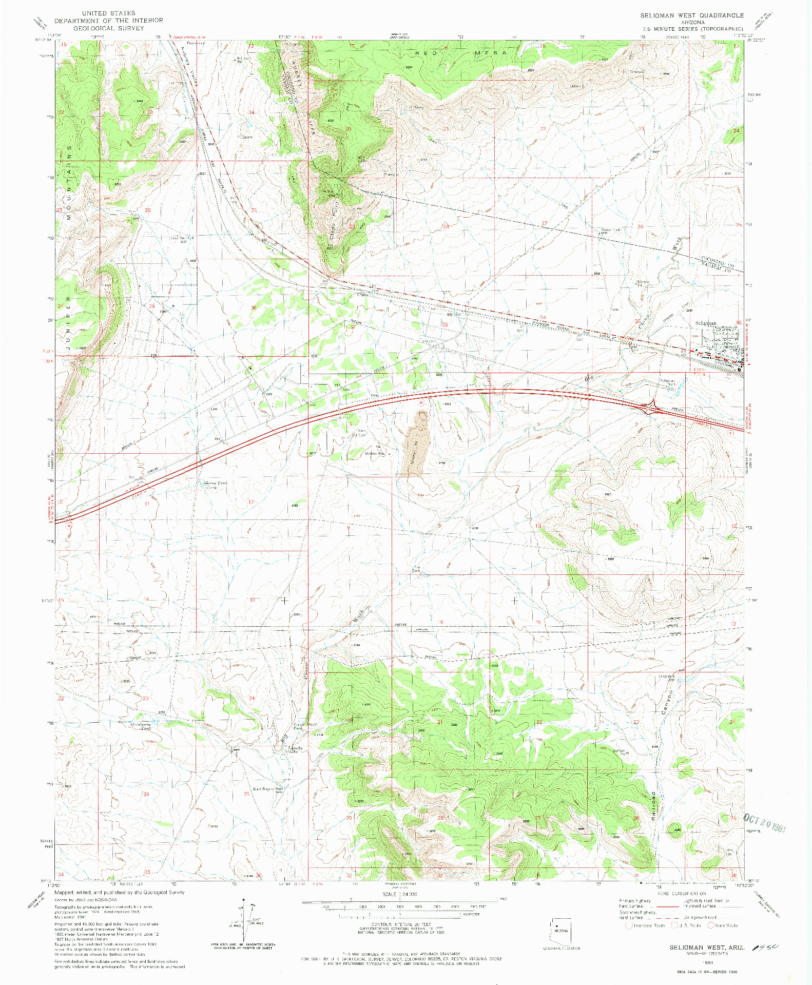 USGS 1:24000-SCALE QUADRANGLE FOR SELIGMAN WEST, AZ 1981