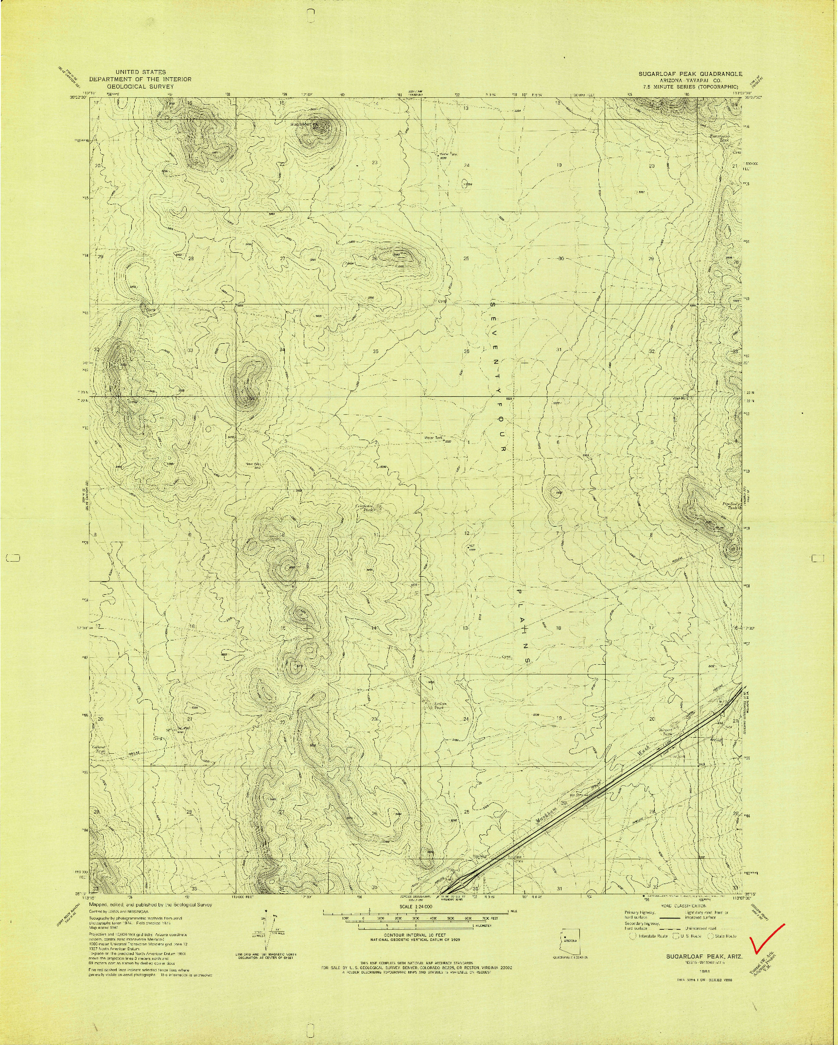 USGS 1:24000-SCALE QUADRANGLE FOR SUGARLOAF PEAK, AZ 1981