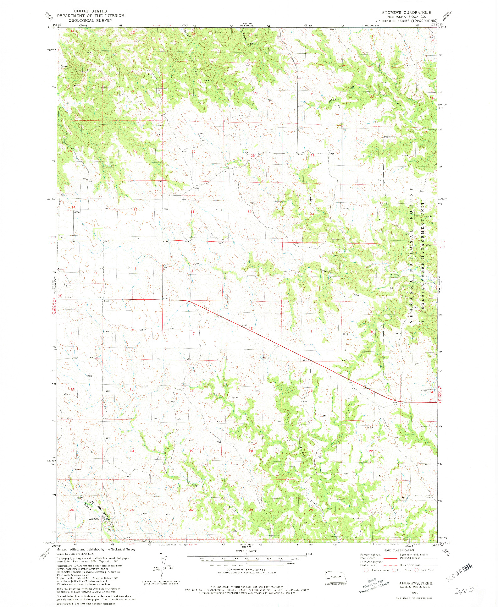USGS 1:24000-SCALE QUADRANGLE FOR ANDREWS, NE 1980