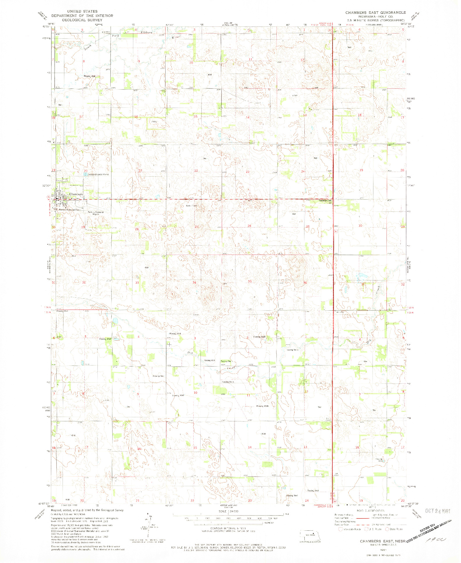 USGS 1:24000-SCALE QUADRANGLE FOR CHAMBERS EAST, NE 1981