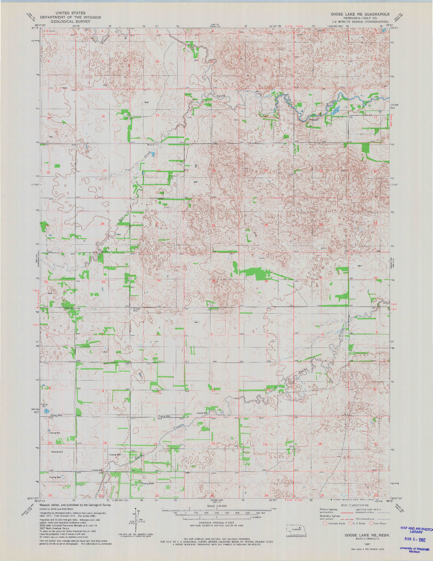 USGS 1:24000-SCALE QUADRANGLE FOR GOOSE LAKE NE, NE 1981