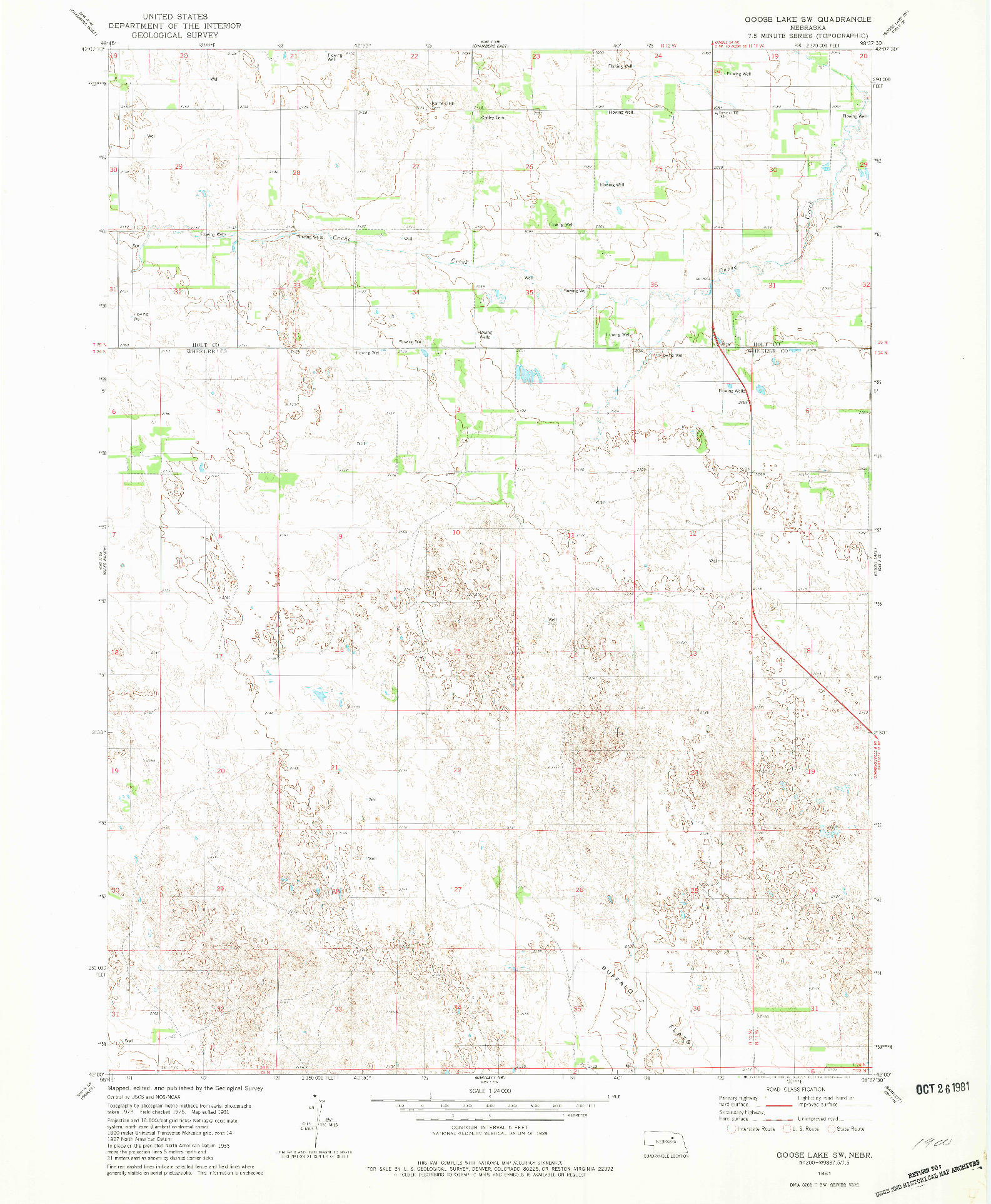 USGS 1:24000-SCALE QUADRANGLE FOR GOOSE LAKE SW, NE 1981