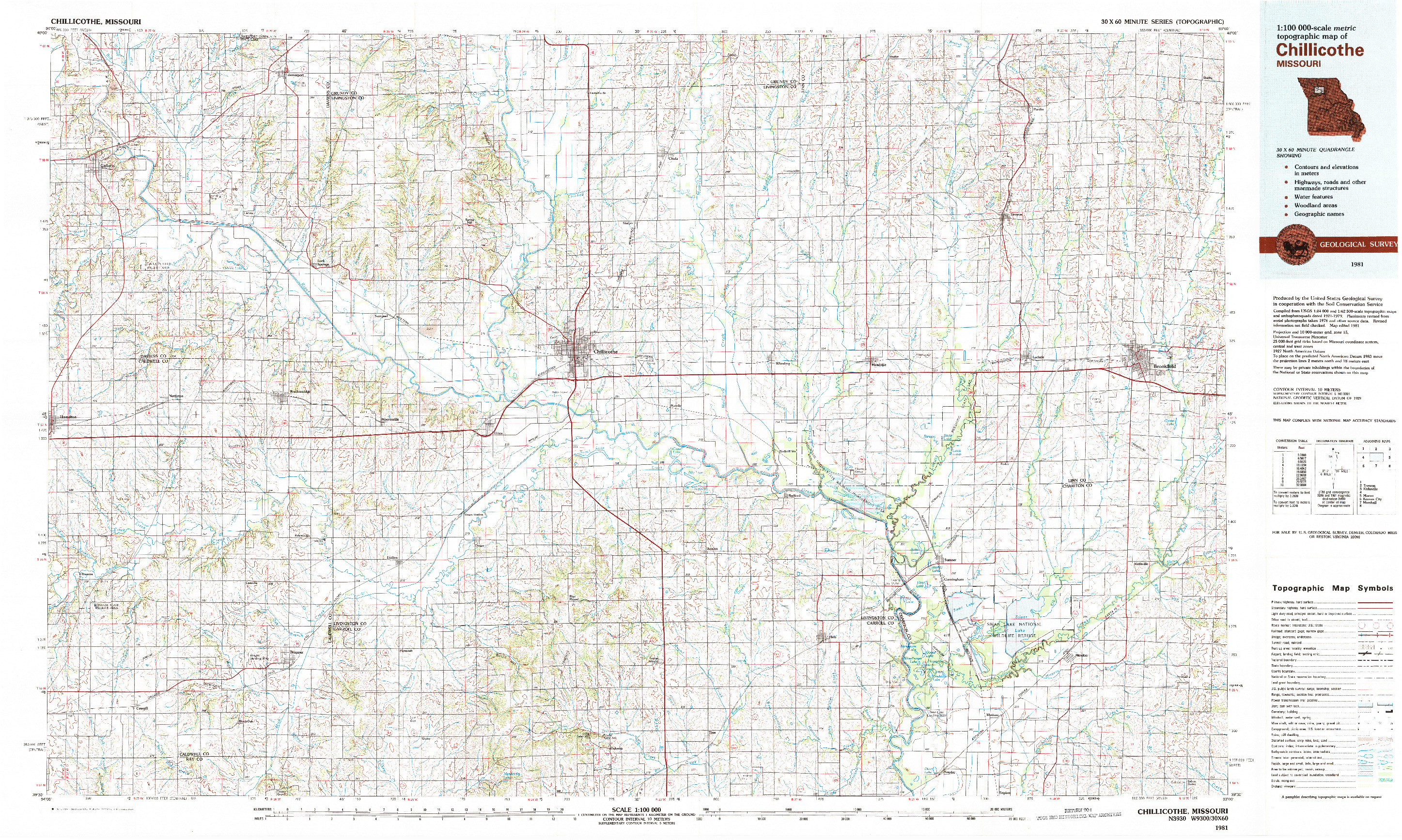 USGS 1:100000-SCALE QUADRANGLE FOR CHILLICOTHE, MO 1981