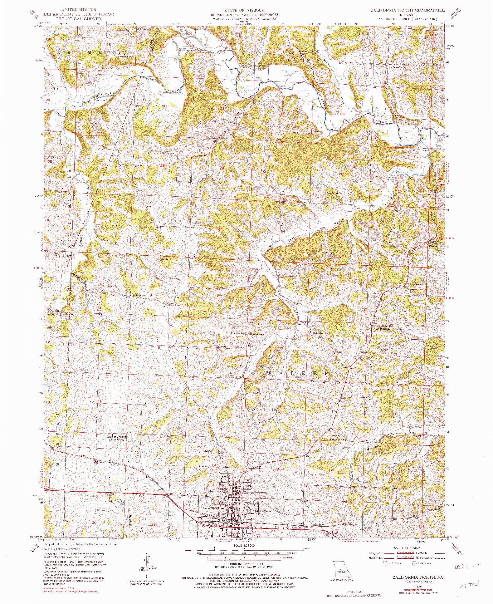 USGS 1:24000-SCALE QUADRANGLE FOR CALIFORNIA NORTH, MO 1952