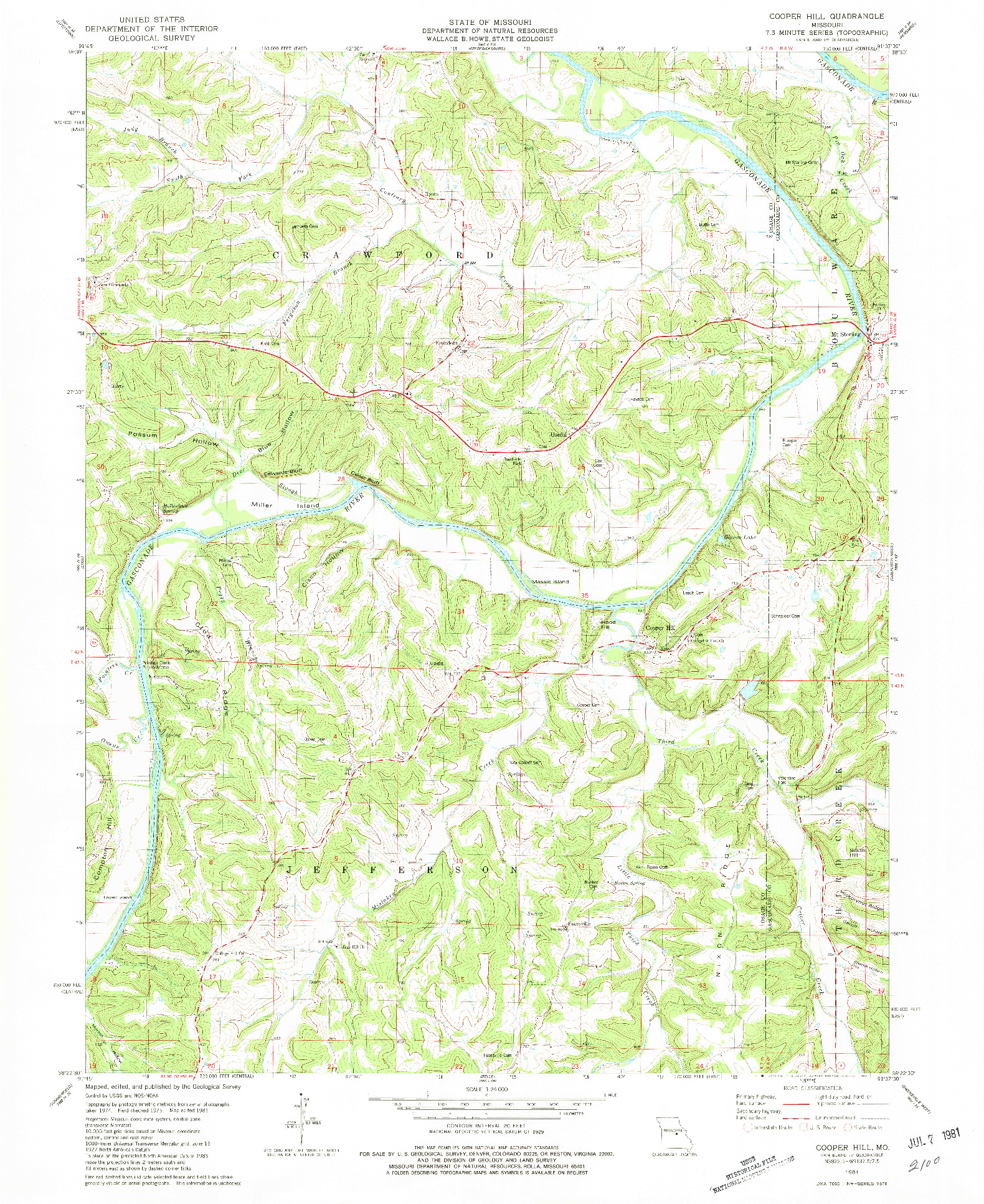 USGS 1:24000-SCALE QUADRANGLE FOR COOPER HILL, MO 1981