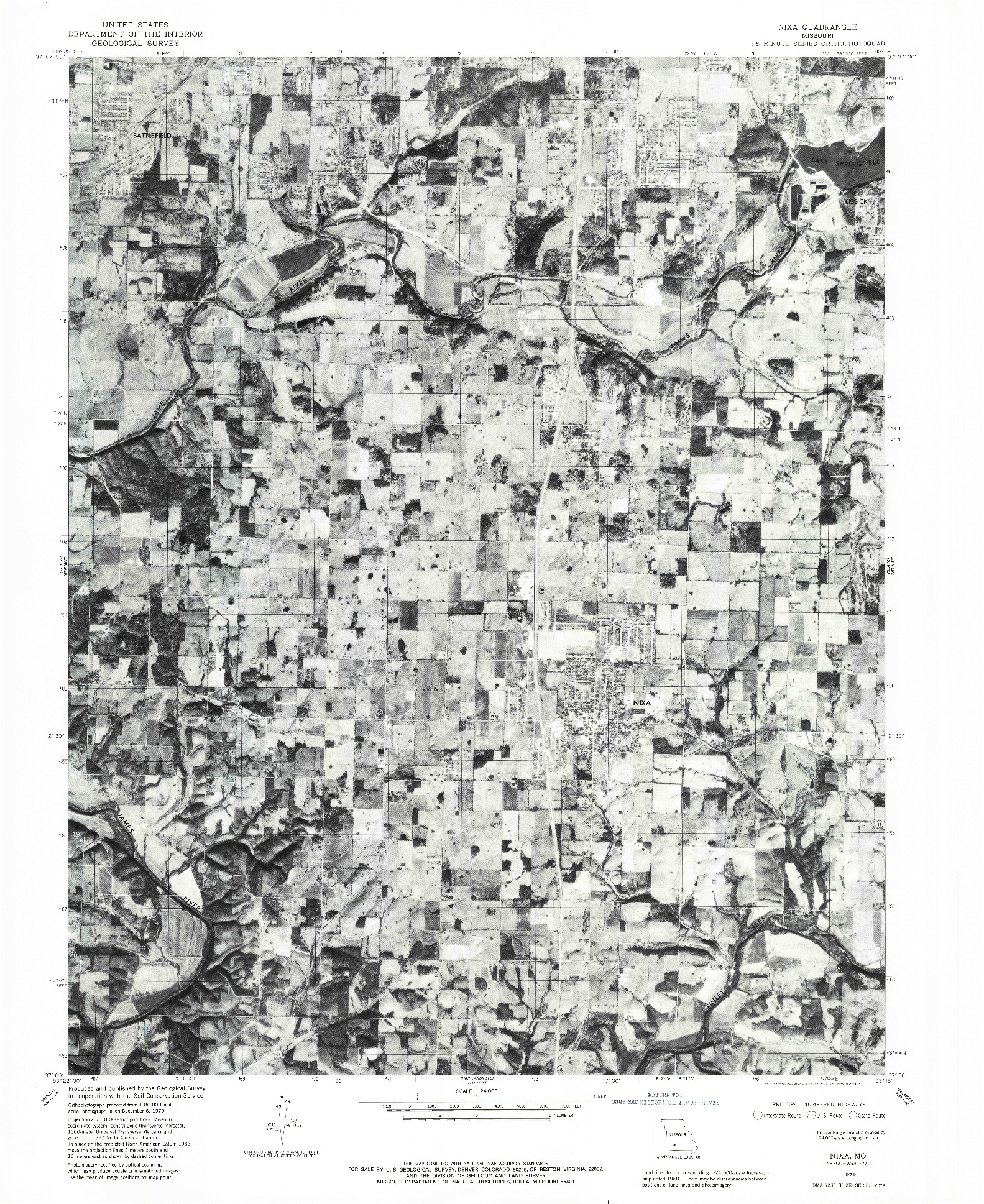 USGS 1:24000-SCALE QUADRANGLE FOR NIXA, MO 1979