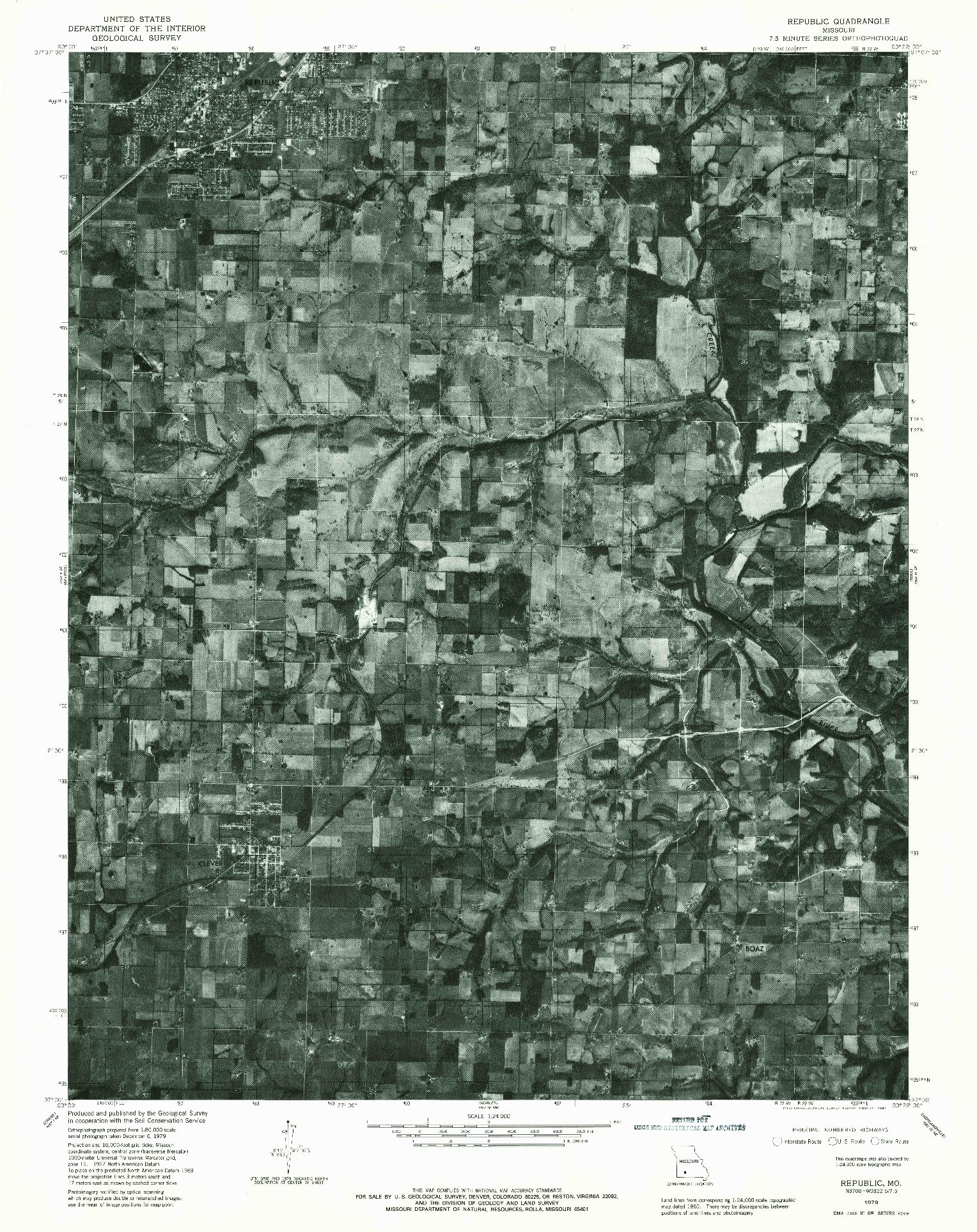 USGS 1:24000-SCALE QUADRANGLE FOR REPUBLIC, MO 1979