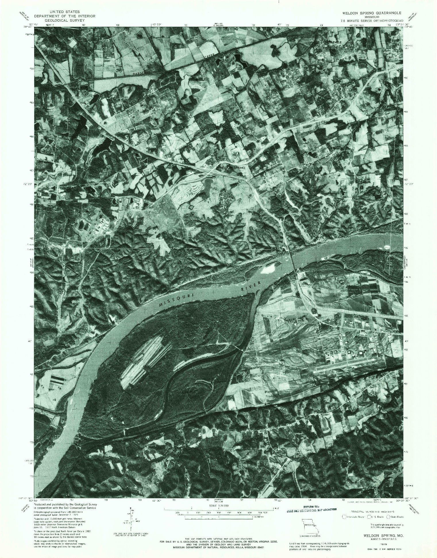 USGS 1:24000-SCALE QUADRANGLE FOR WELDON SPRING, MO 1979