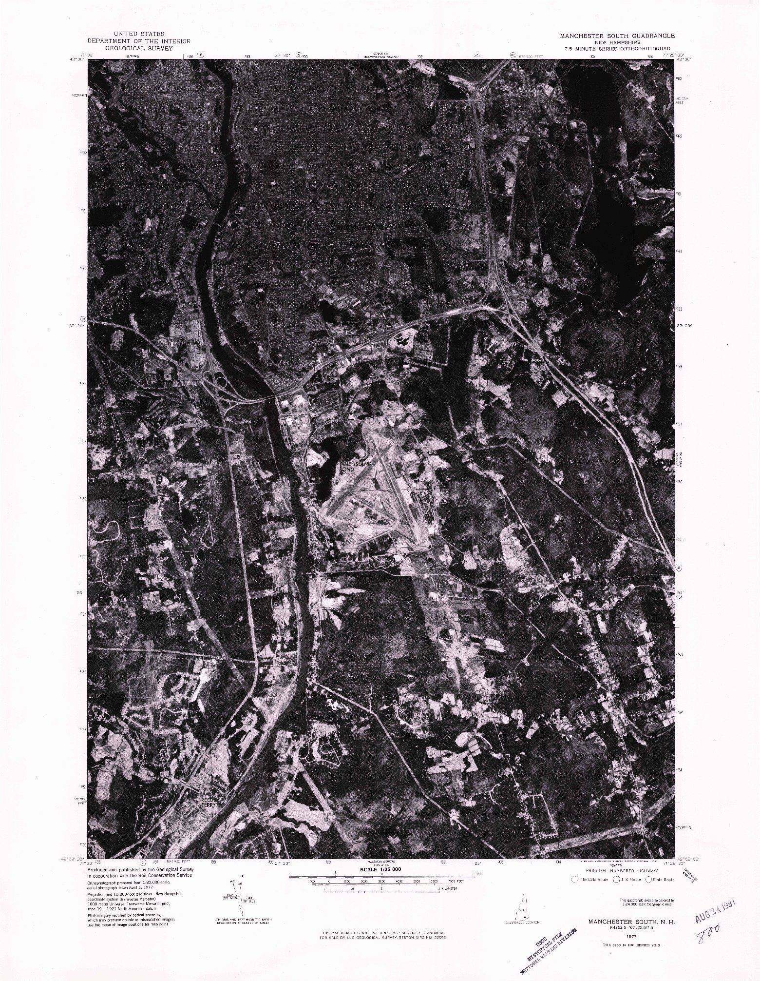 USGS 1:24000-SCALE QUADRANGLE FOR MANCHESTER SOUTH, NH 1977